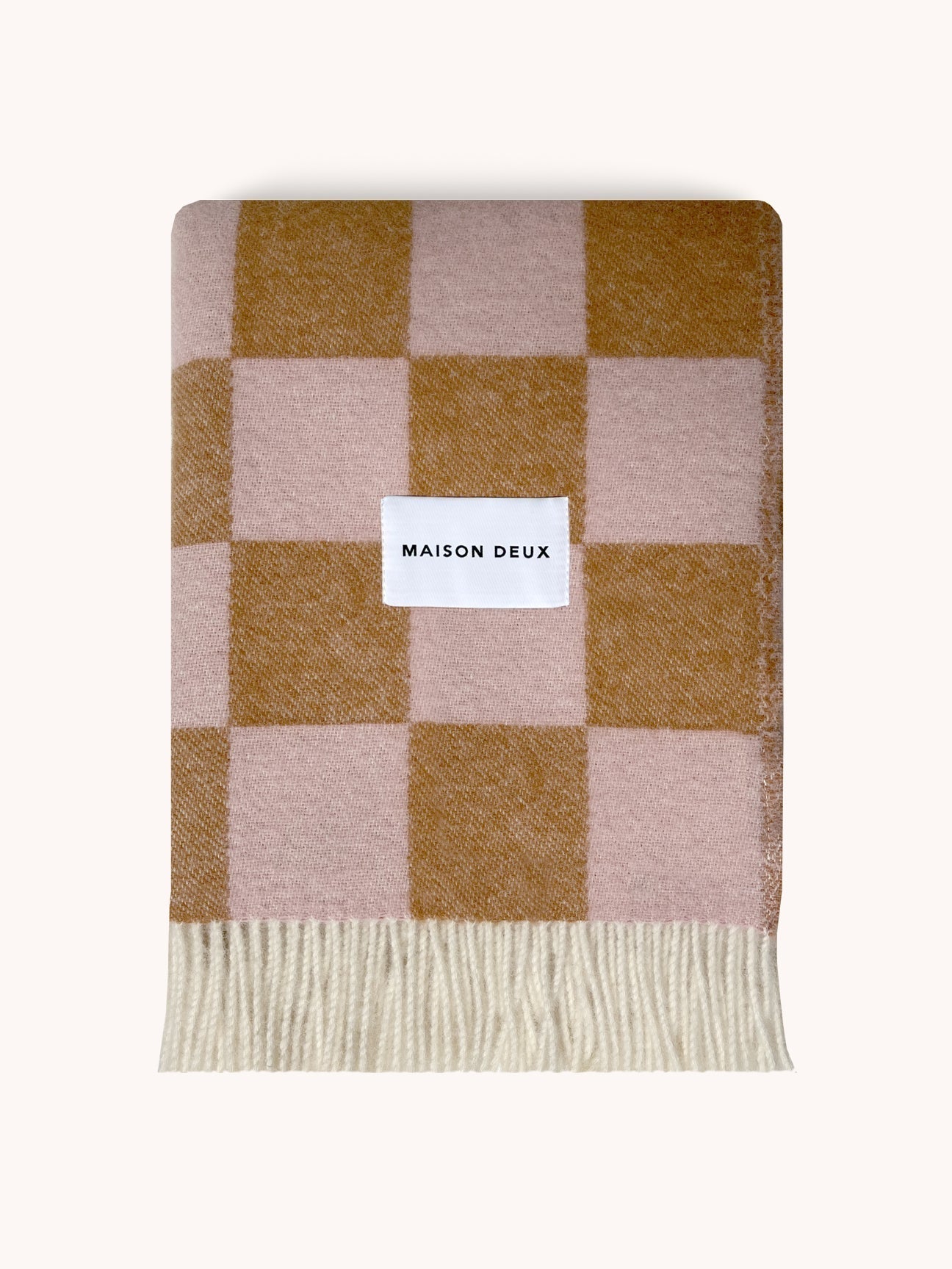 Blanket Checkerboard Terra Brown / Pink 4.25 X 6.5 Ft