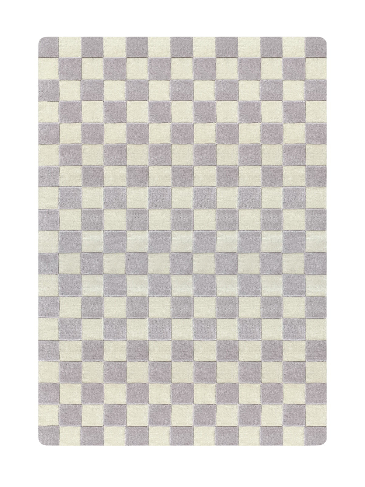 Rug Checkerboard Lilac / White 5.6 X 7.9 Ft