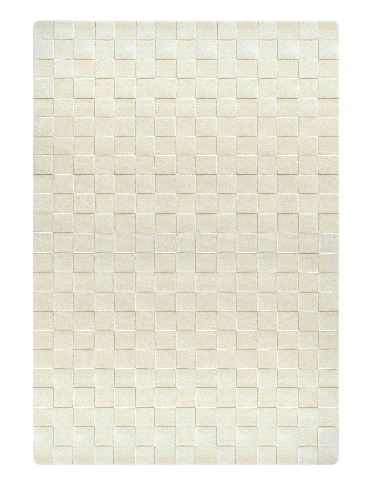 Rug Checkerboard Off White 6.6 X 9.8 Ft