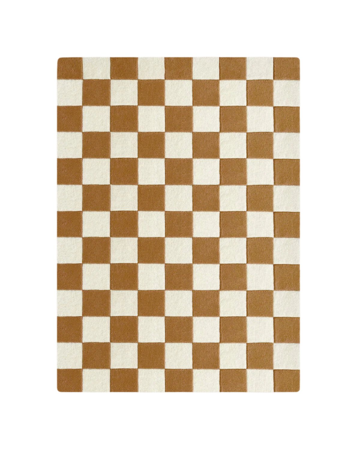 Rug Checkerboard Terra Brown 3.9 X 5.9 Ft