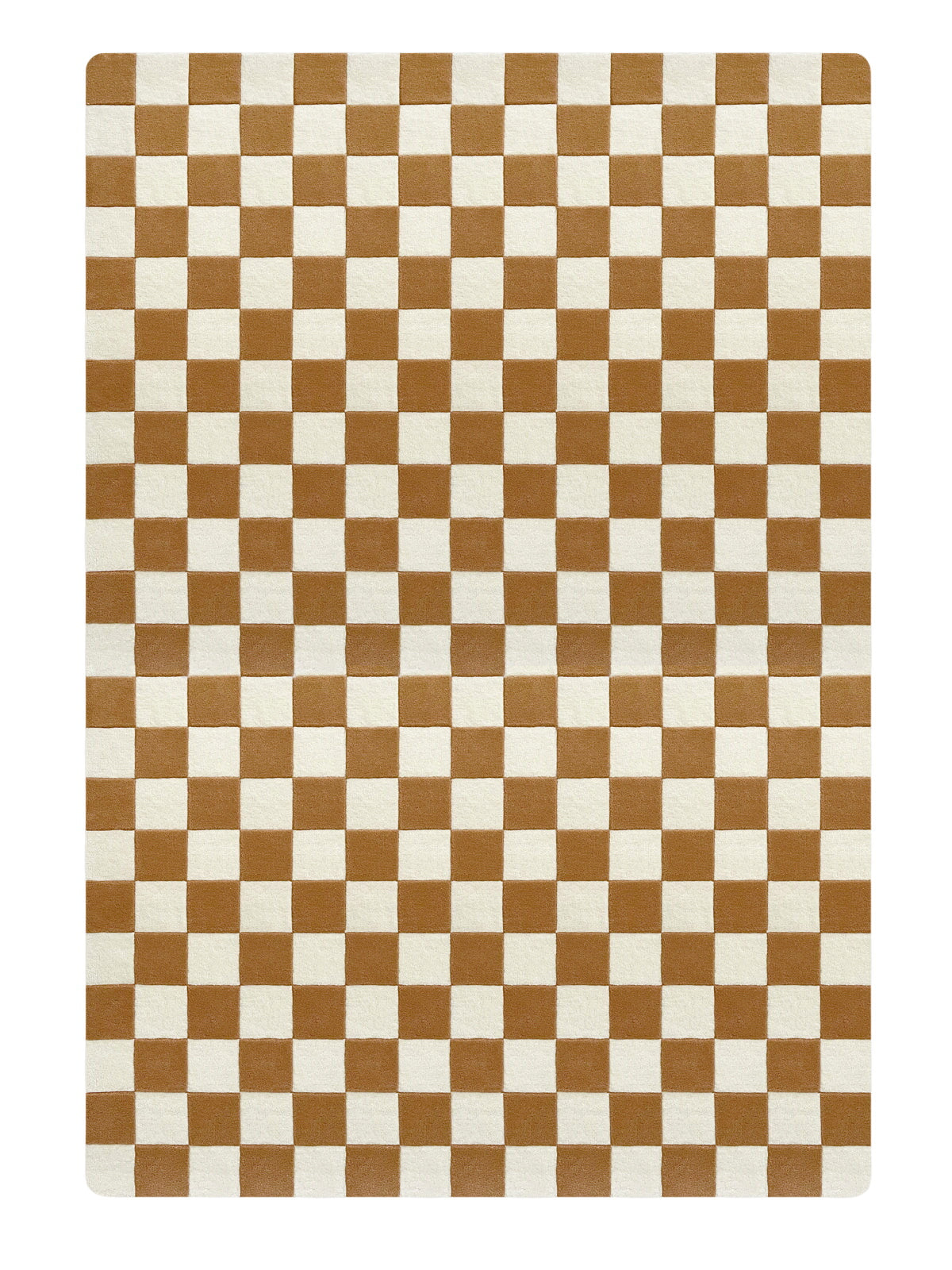 Rug Checkerboard Terra Brown 6.6 X 9.8 Ft