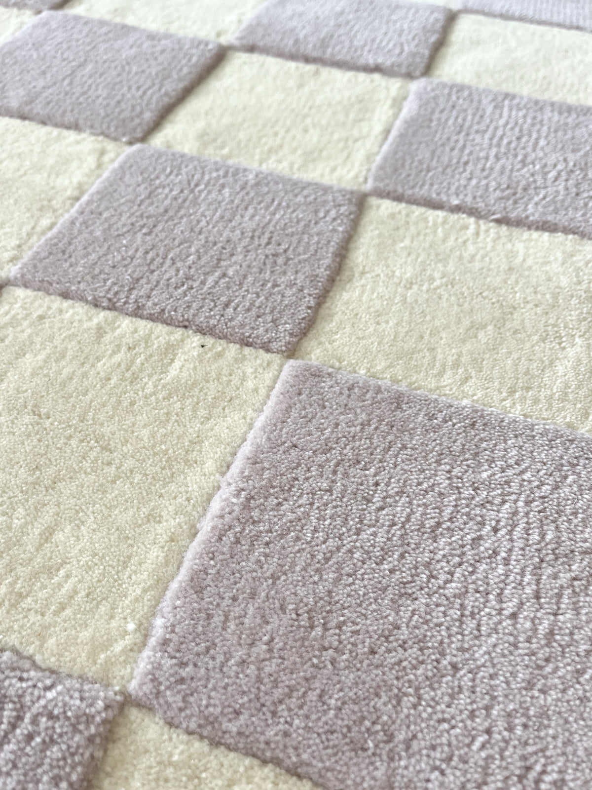 Rug Checkerboard Lilac / White 3.9 X 5.9 Ft