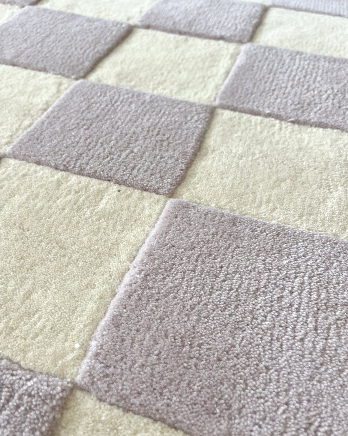 Rug Checkerboard Lilac / White 3.9 X 5.9 Ft