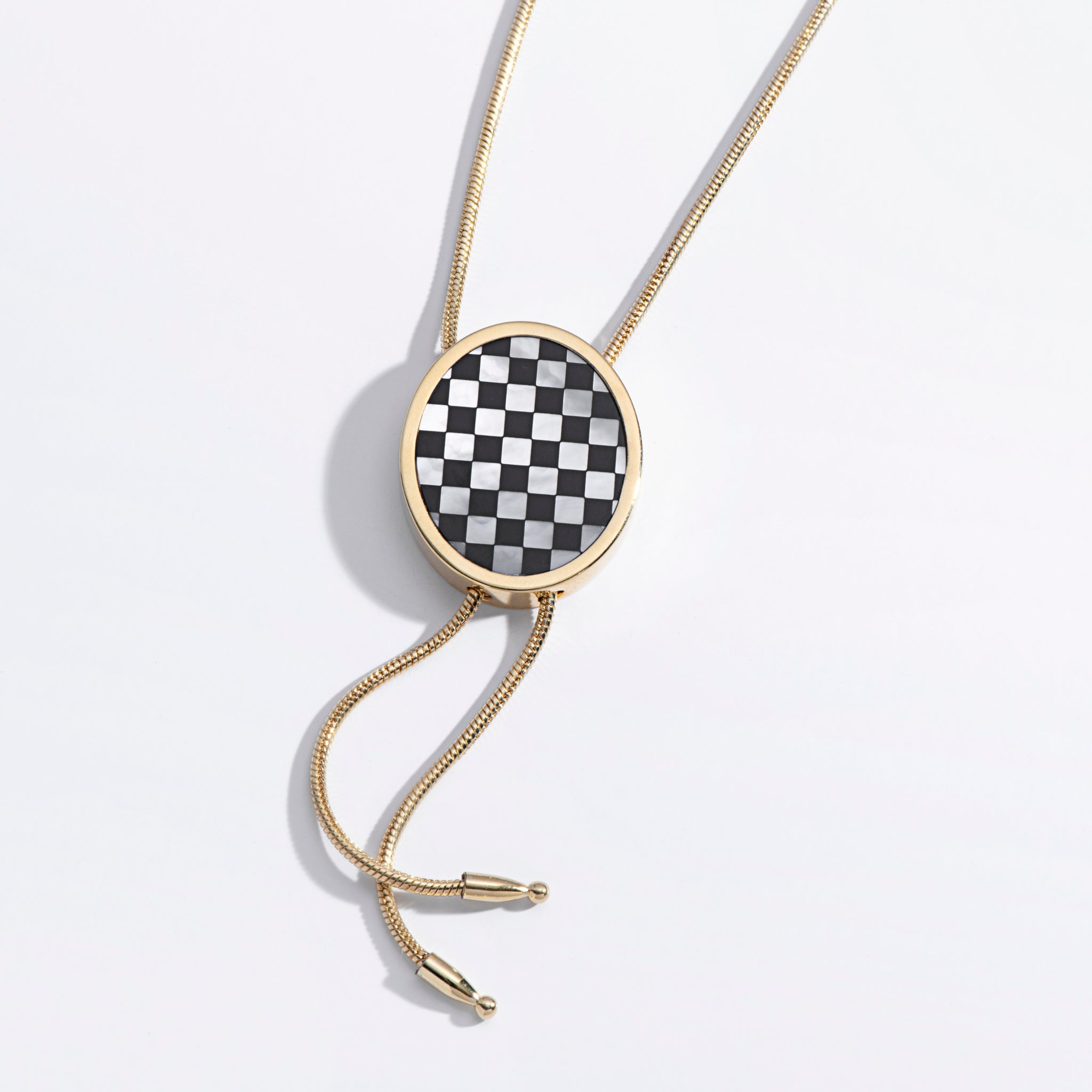 Checkered Bolo Necklace