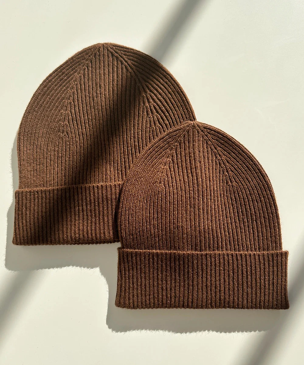 Adult + Mini Beanie Set - Chocolate