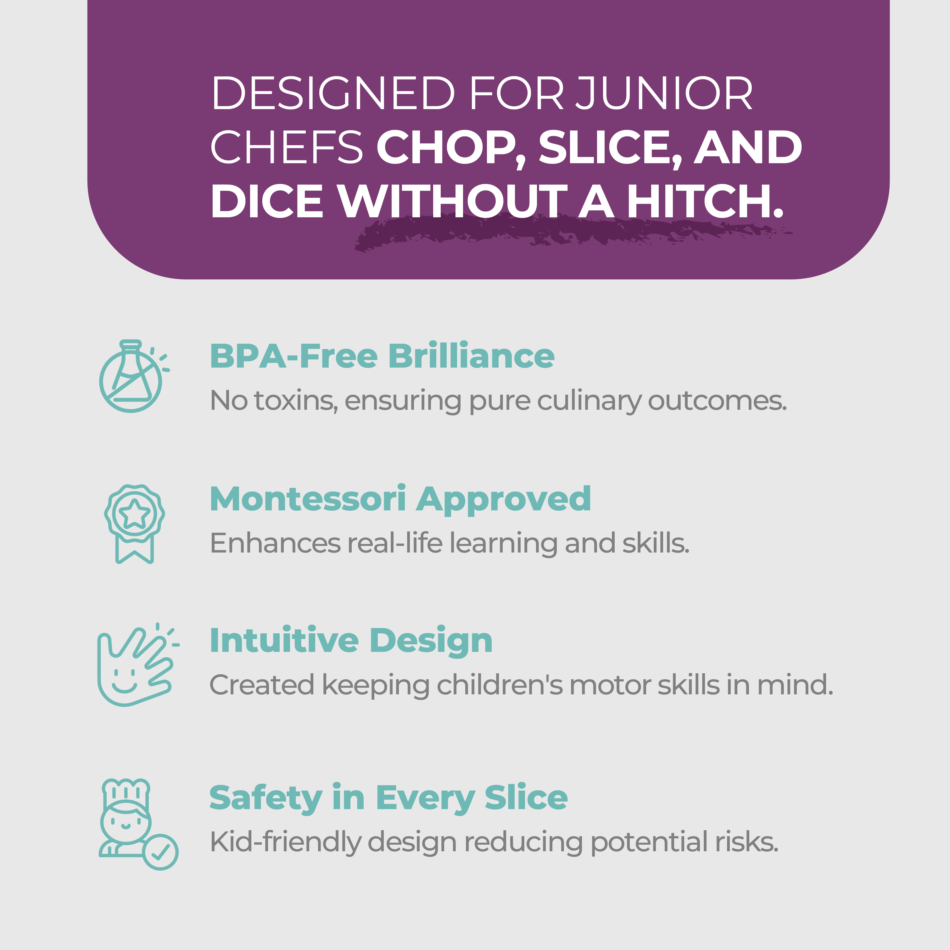 Tovla Jr. Kids Chopper Knife Set | Safe Kitchen Tool For Ages 4–10