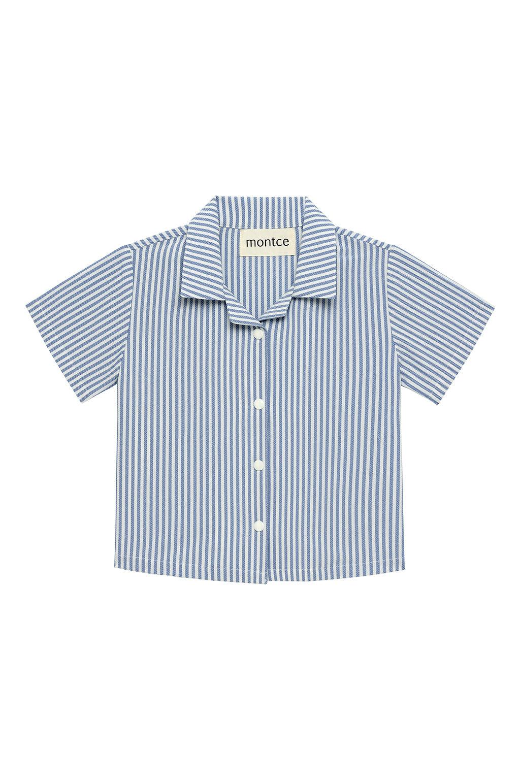 Classic Blue Stripe Mini Button-down Shirt