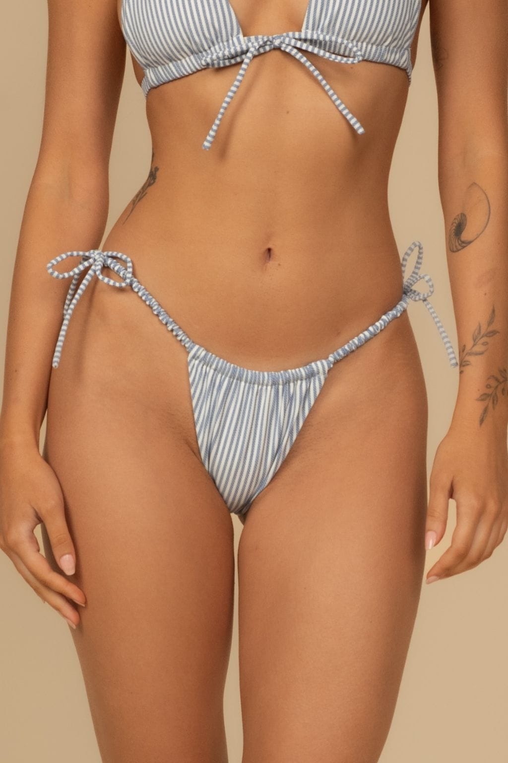 Classic Blue Stripe Brasil (scrunch) Bikini Bottom