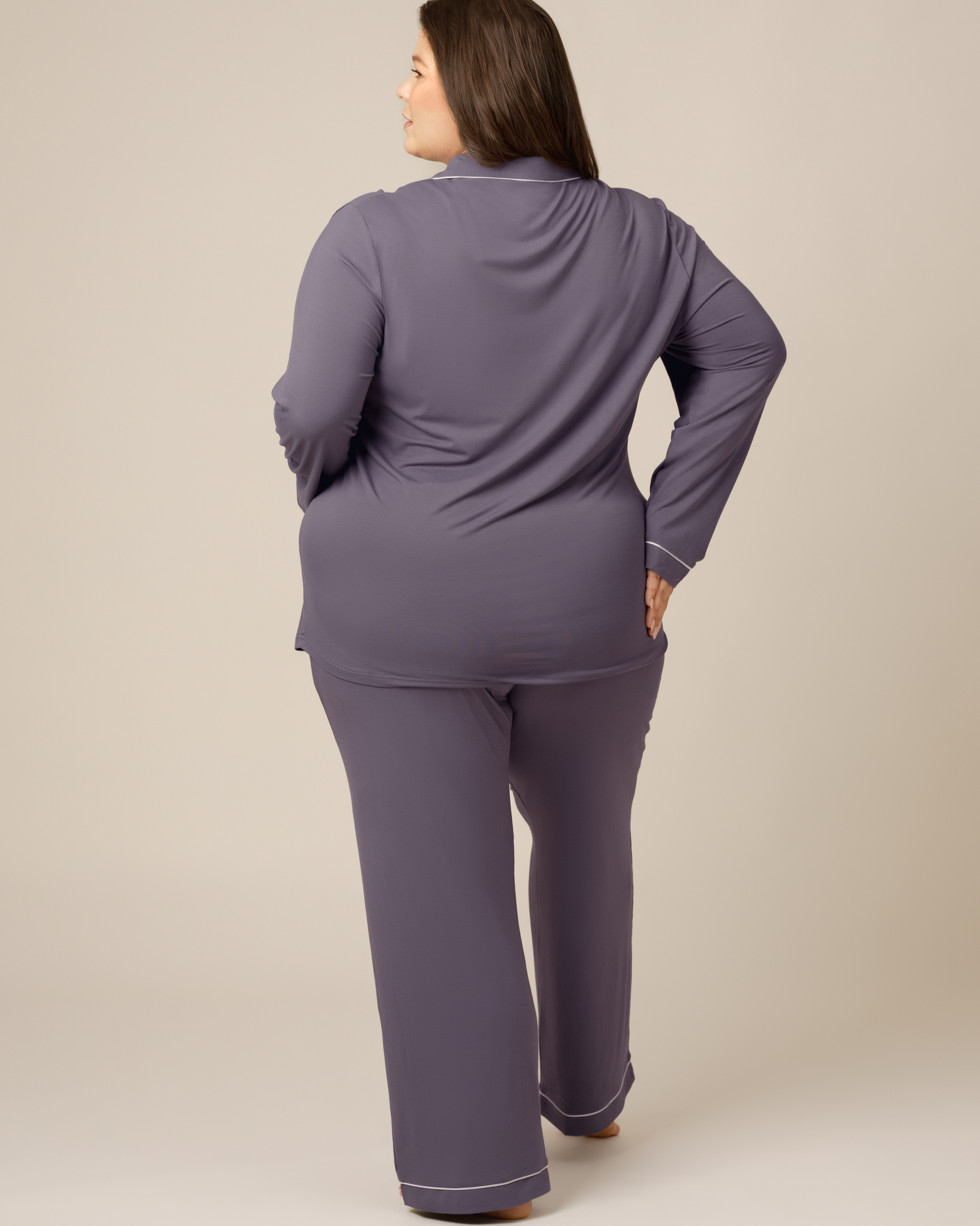 Clea Bamboo Long Sleeve Pajama Set | Granite
