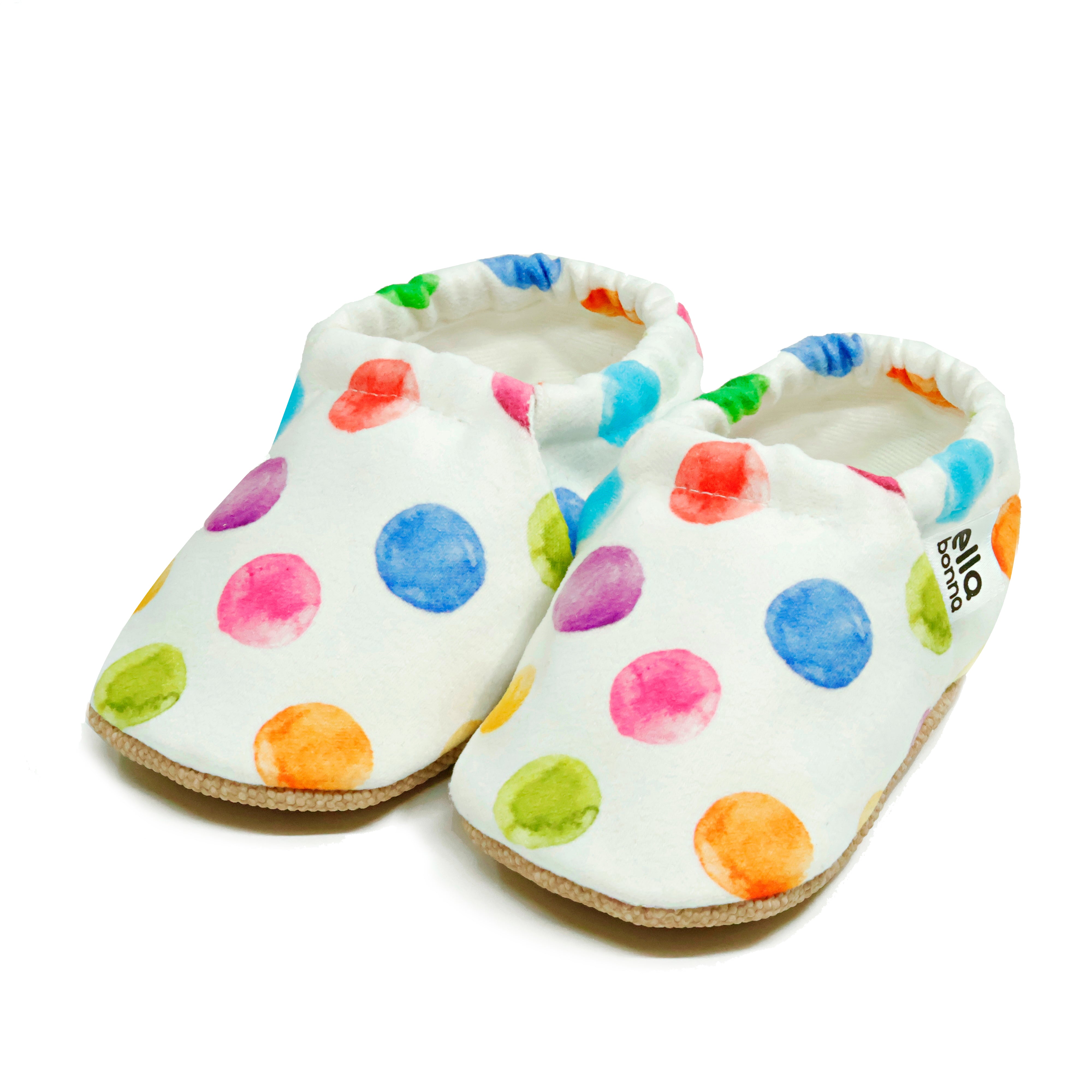 Ella Bonna Non-slip Sole Color Dots Baby Booties, Home Boot Slippers Nursery Shoes