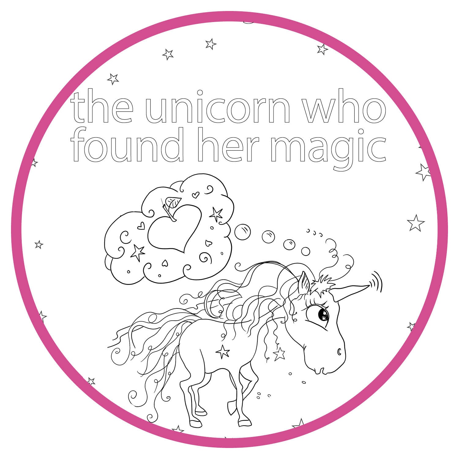 Printable Coloring Pages - The Unicorn Who Found Her Magic