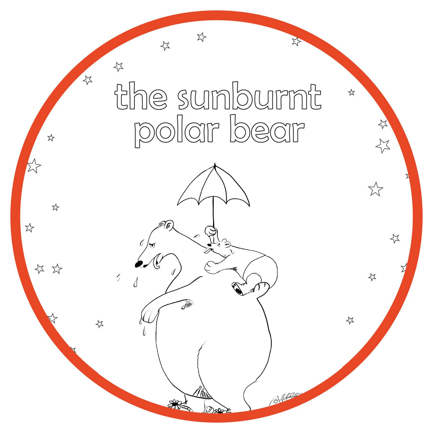 Printable Coloring Pages - The Sunburnt Polar Bear