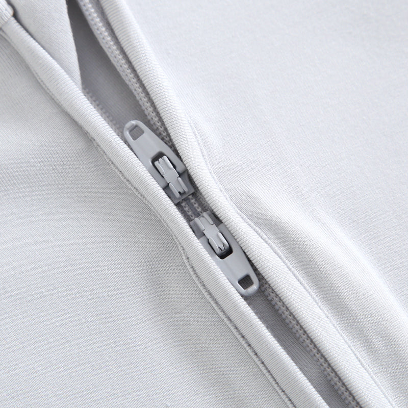 Comfy Gray Zippered Baby Romper