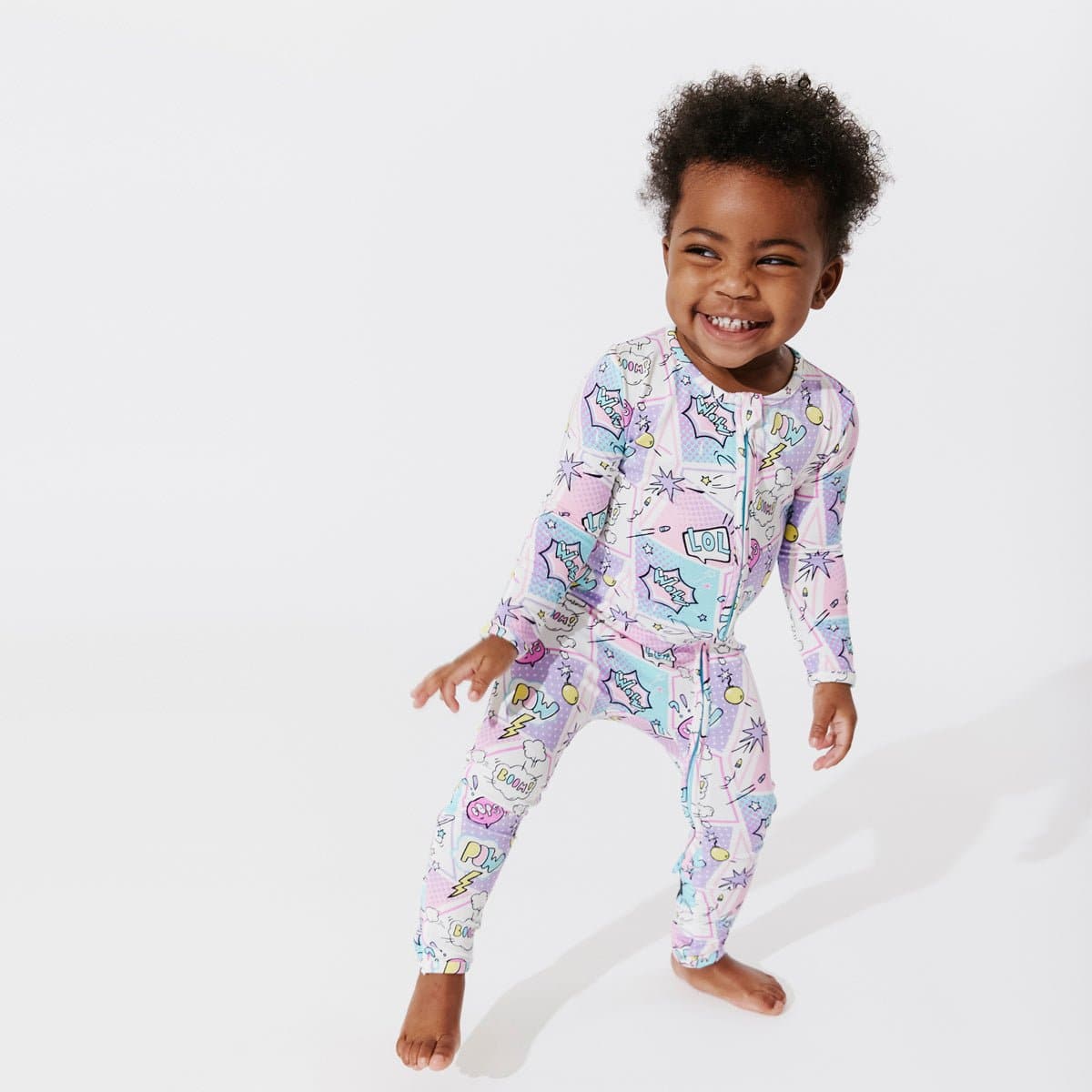 Comic Purple Bamboo Convertible Footie