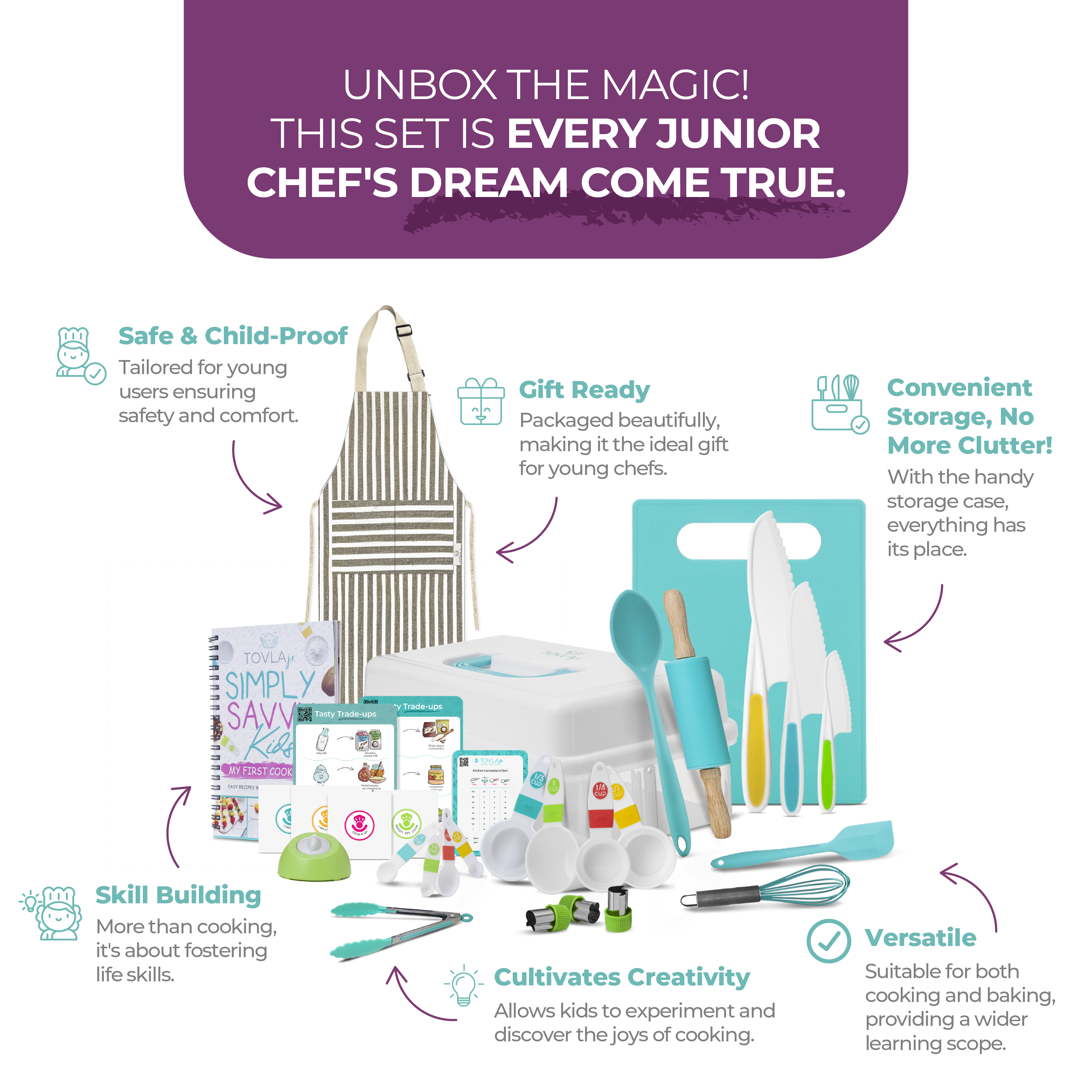 Tovla Jr. Ultimate Cooking & Baking Set For Kids | Award-winning All-in-one Kit For Young Chefs