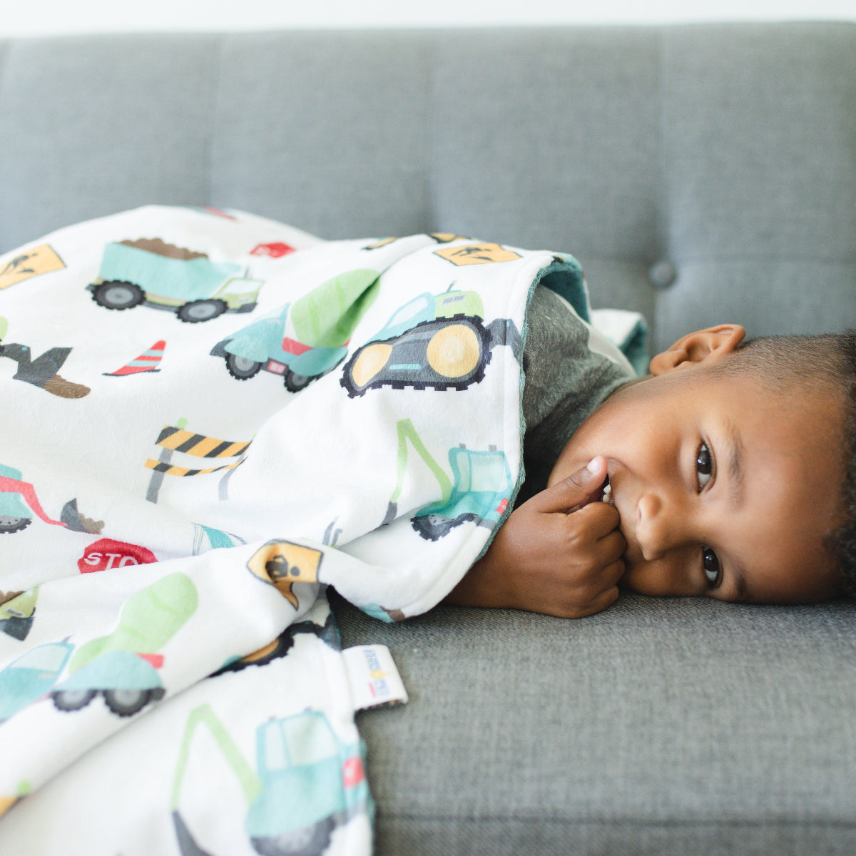 Construction Trucks Minky Baby Blanket