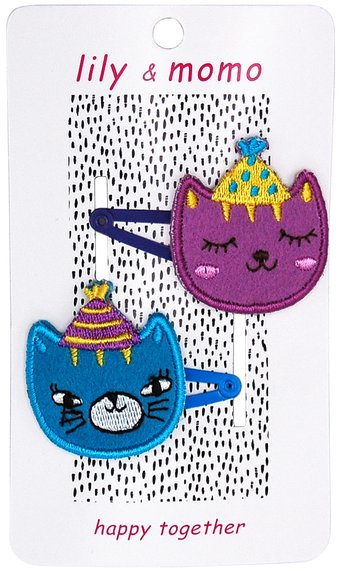 Cool Katz Hair Clips- Blue And Purple