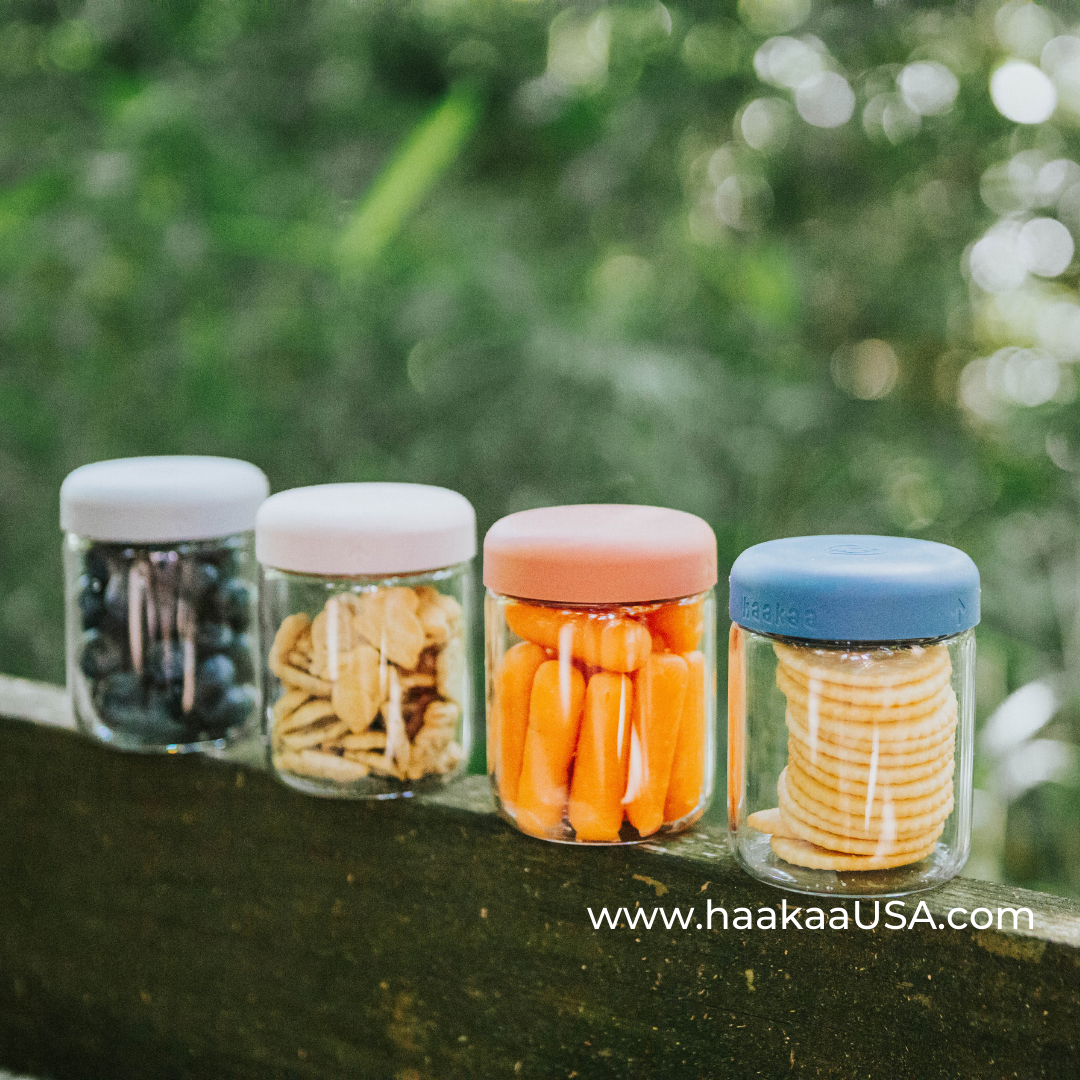 Haakaa Sealed Glass Storage Jar Set - 4 X 4oz + 2 X 7 Oz Glass Jars