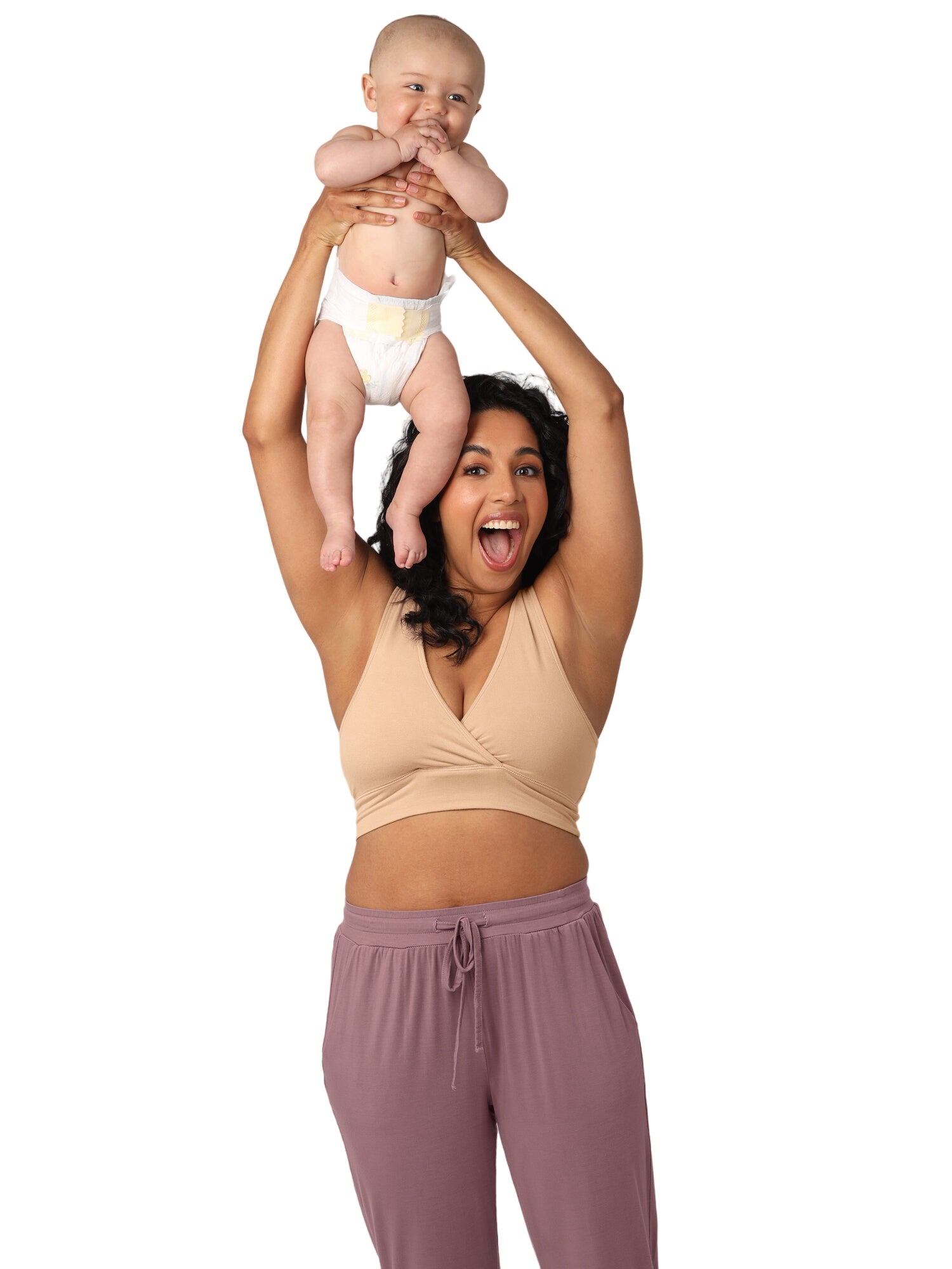 French Terry Racerback Nursing & Sleep Bra | Beige