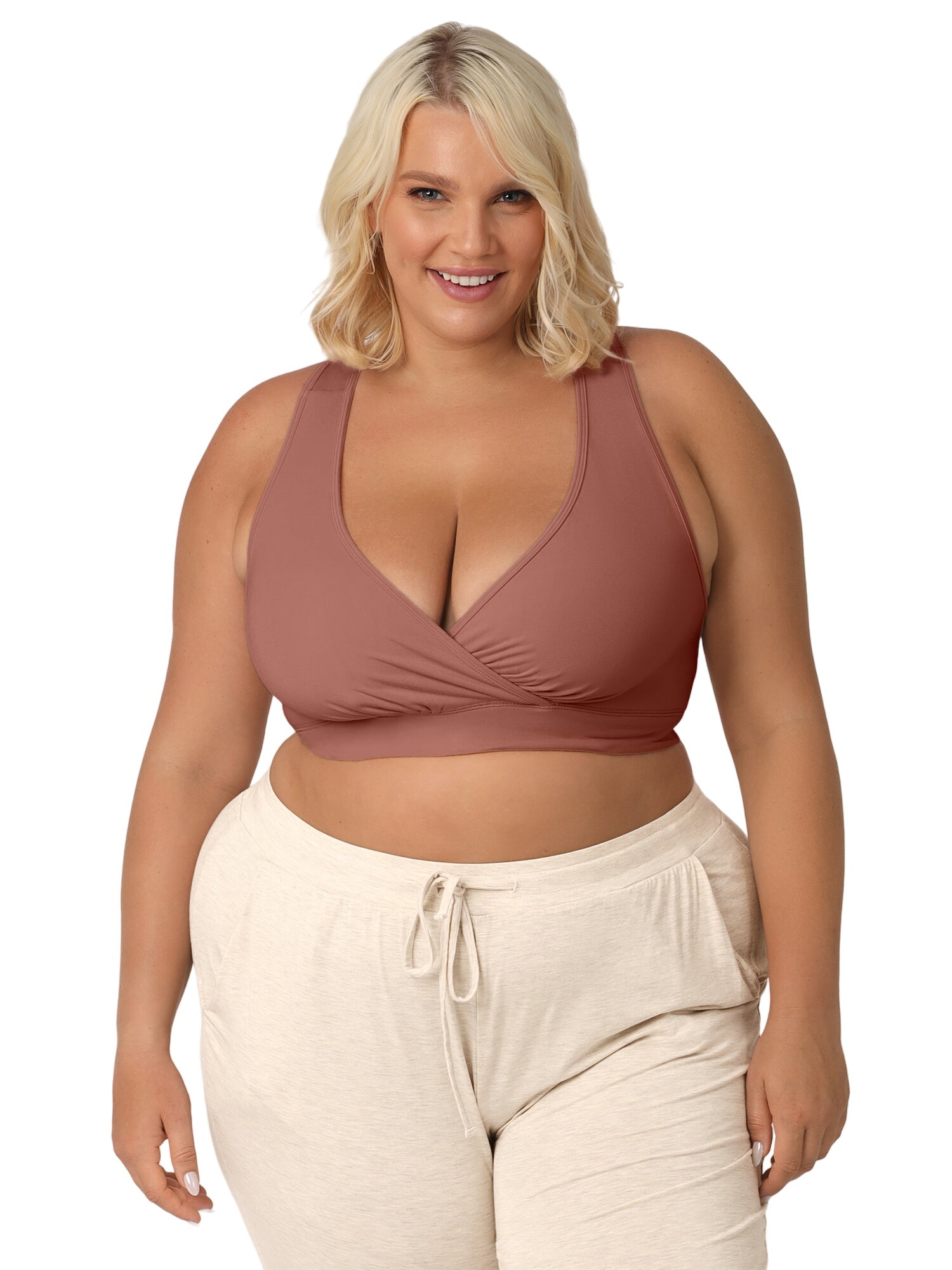 French Terry Racerback Nursing & Sleep Bra | Redwood