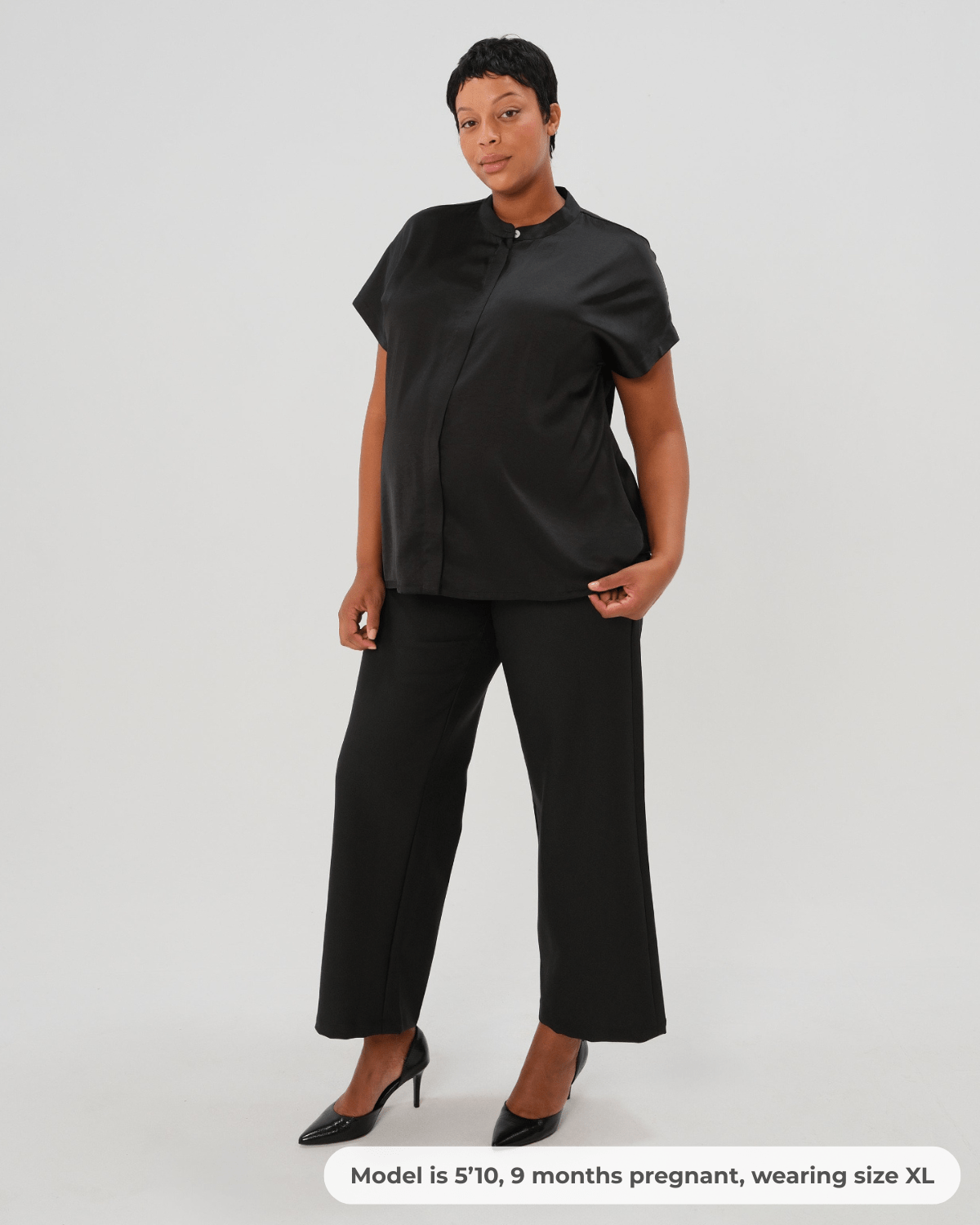 Nathalie Wide Leg Black Maternity Trouser (regular & Petite)