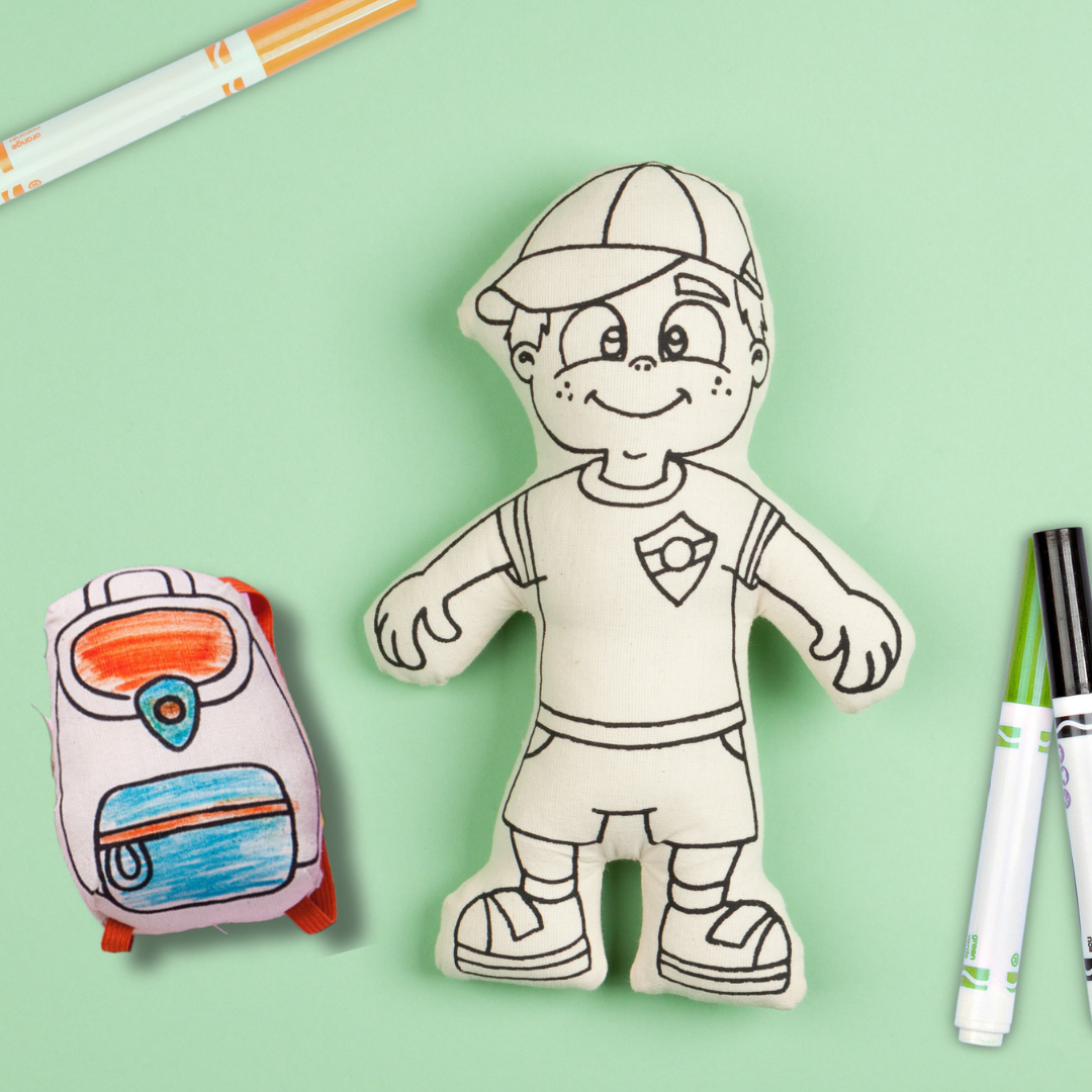 : Boy With Cap - Colorable And Washable Doll For Creative Play