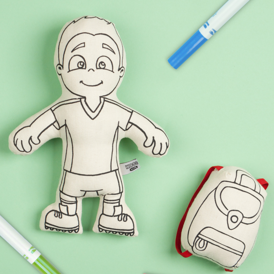 Soccer Series: Soccer Boy Doll - Colorable And Washable For Creative Play