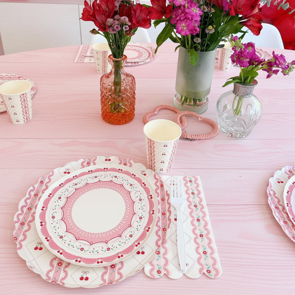 Cherry Coquette Large Plates 10" (8 Pack)