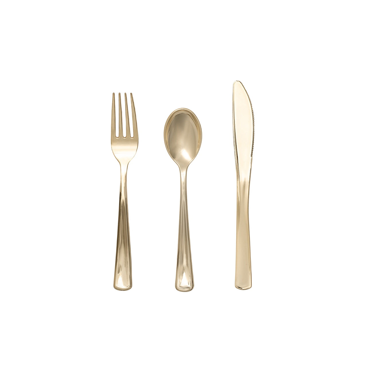 Metallic Gold Cutlery (30 Per Pack)