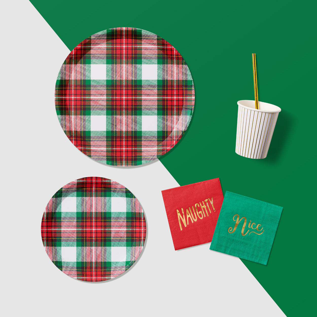 Winter Plaid Large Plates (10 Per Pack)