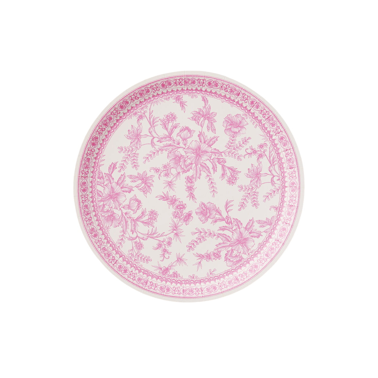 Pink Toile Large Plates (10 Per Pack)