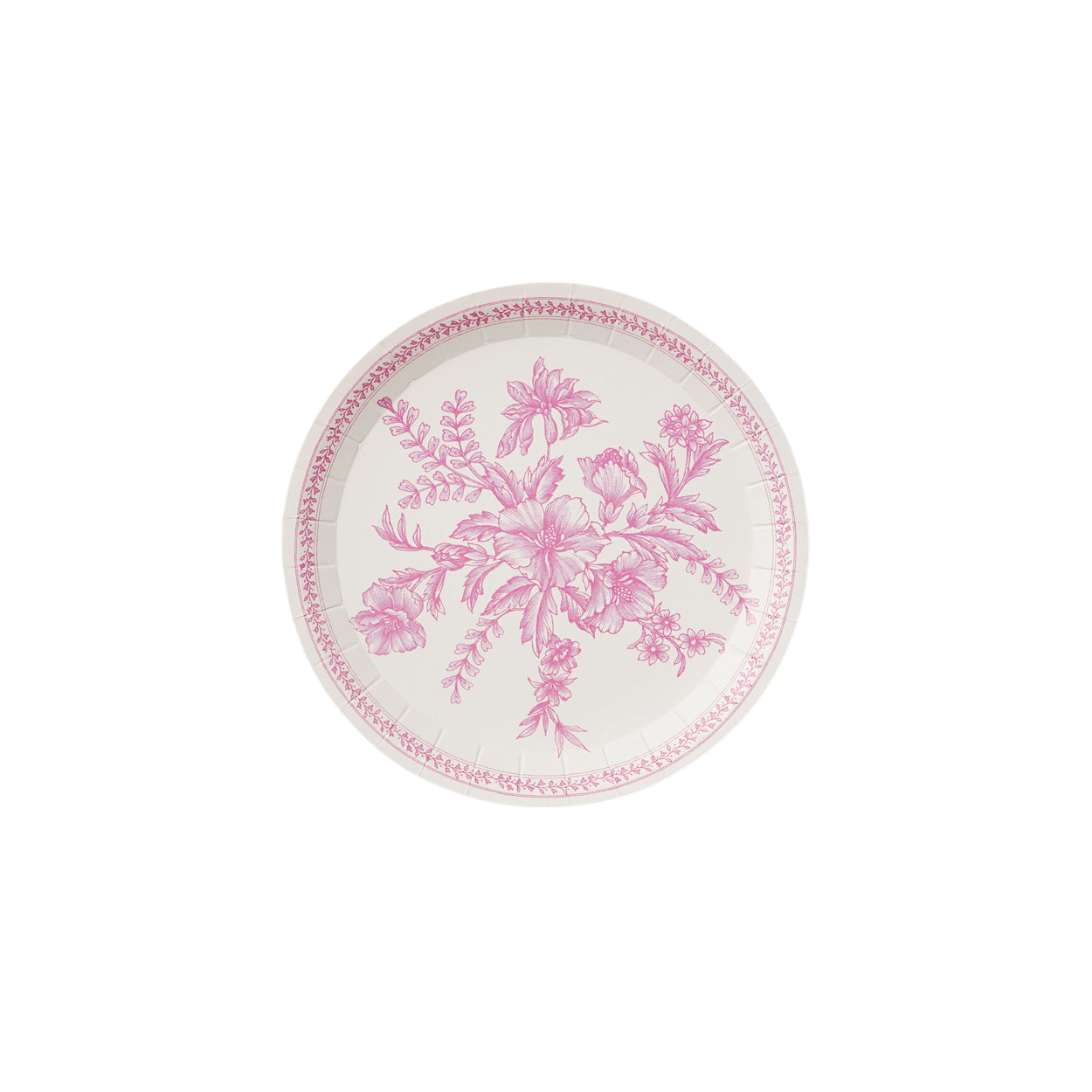 Pink Toile Small Plates (10 Per Pack)