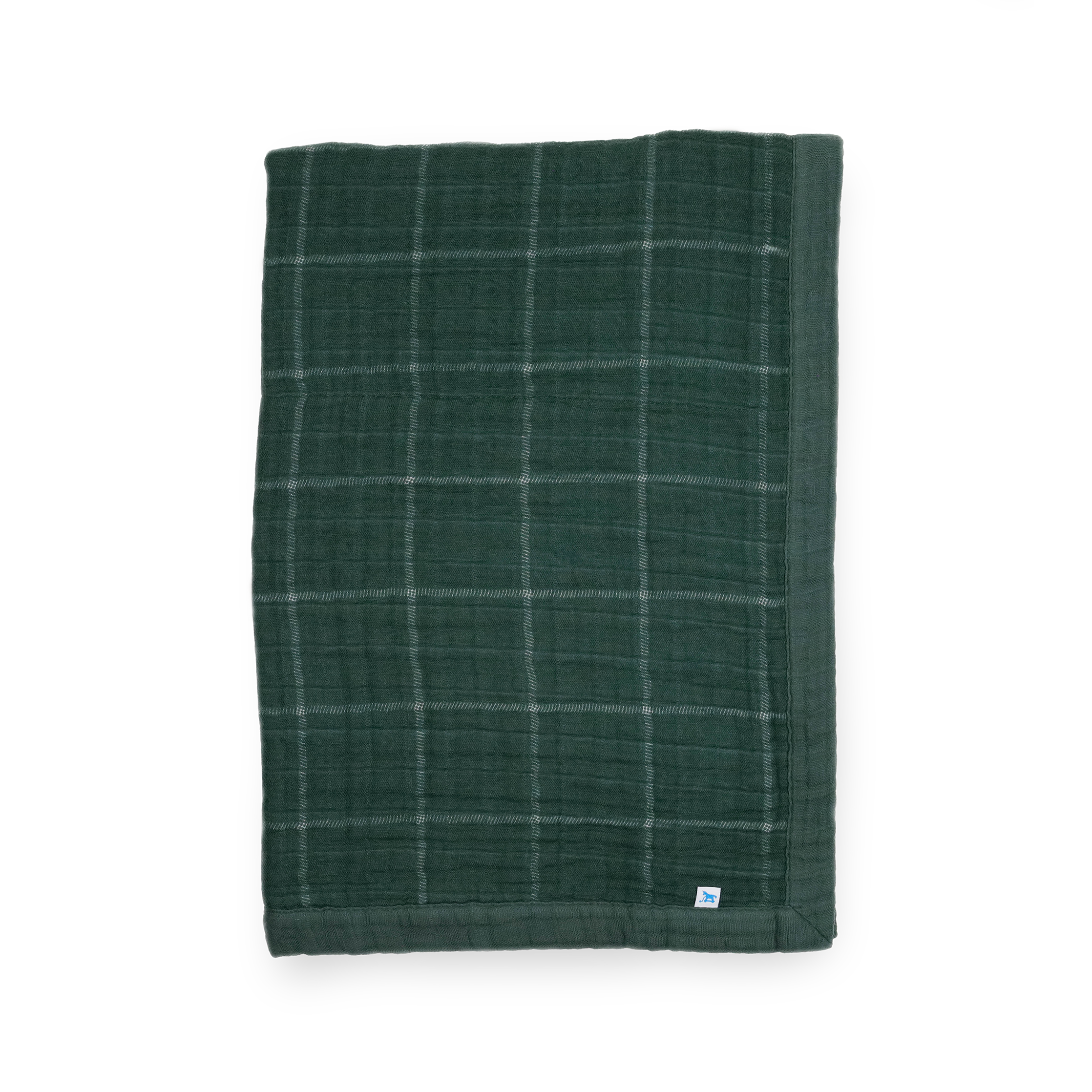 Cotton Muslin Baby Quilt - Evergreen Plaid