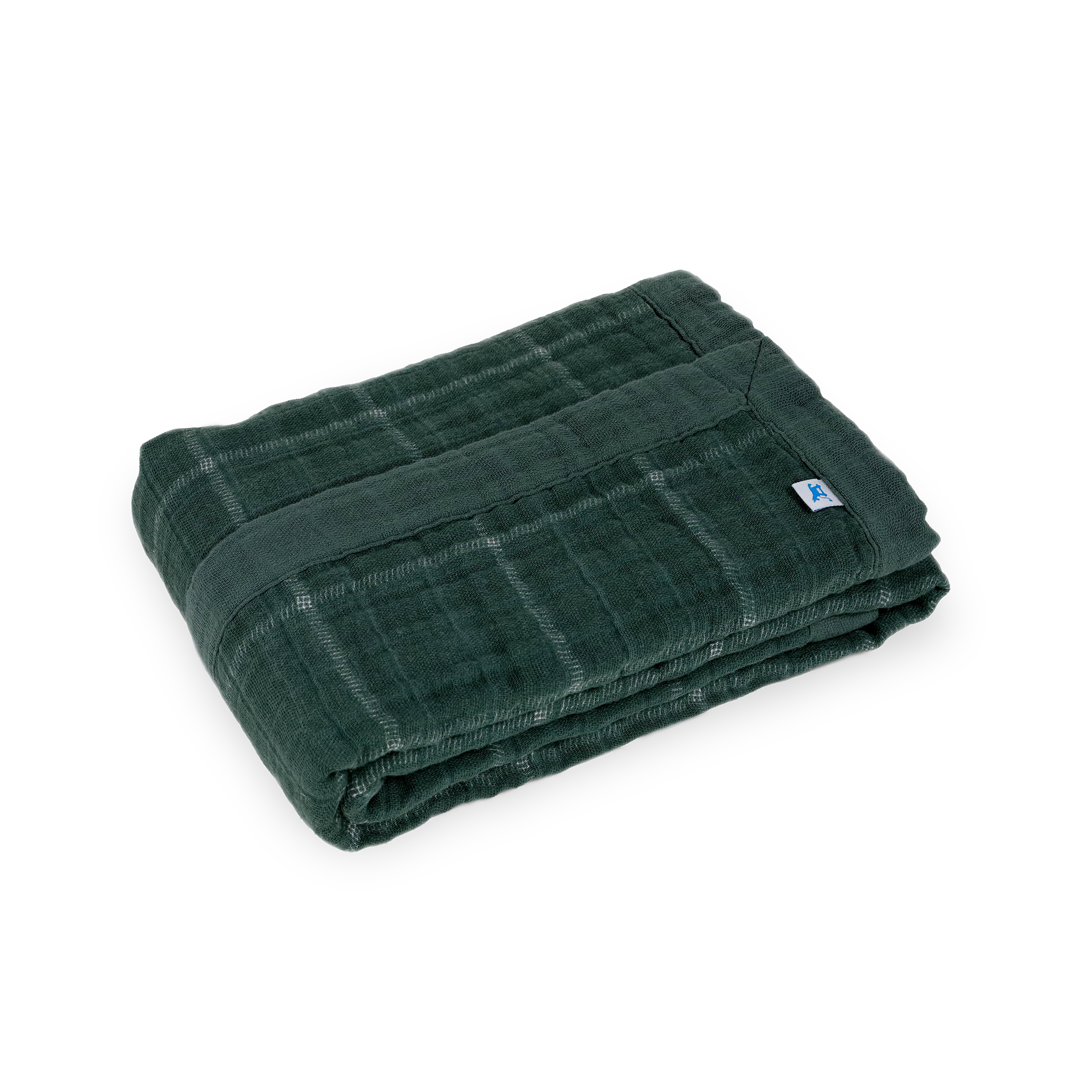 Cotton Muslin Baby Quilt - Evergreen Plaid