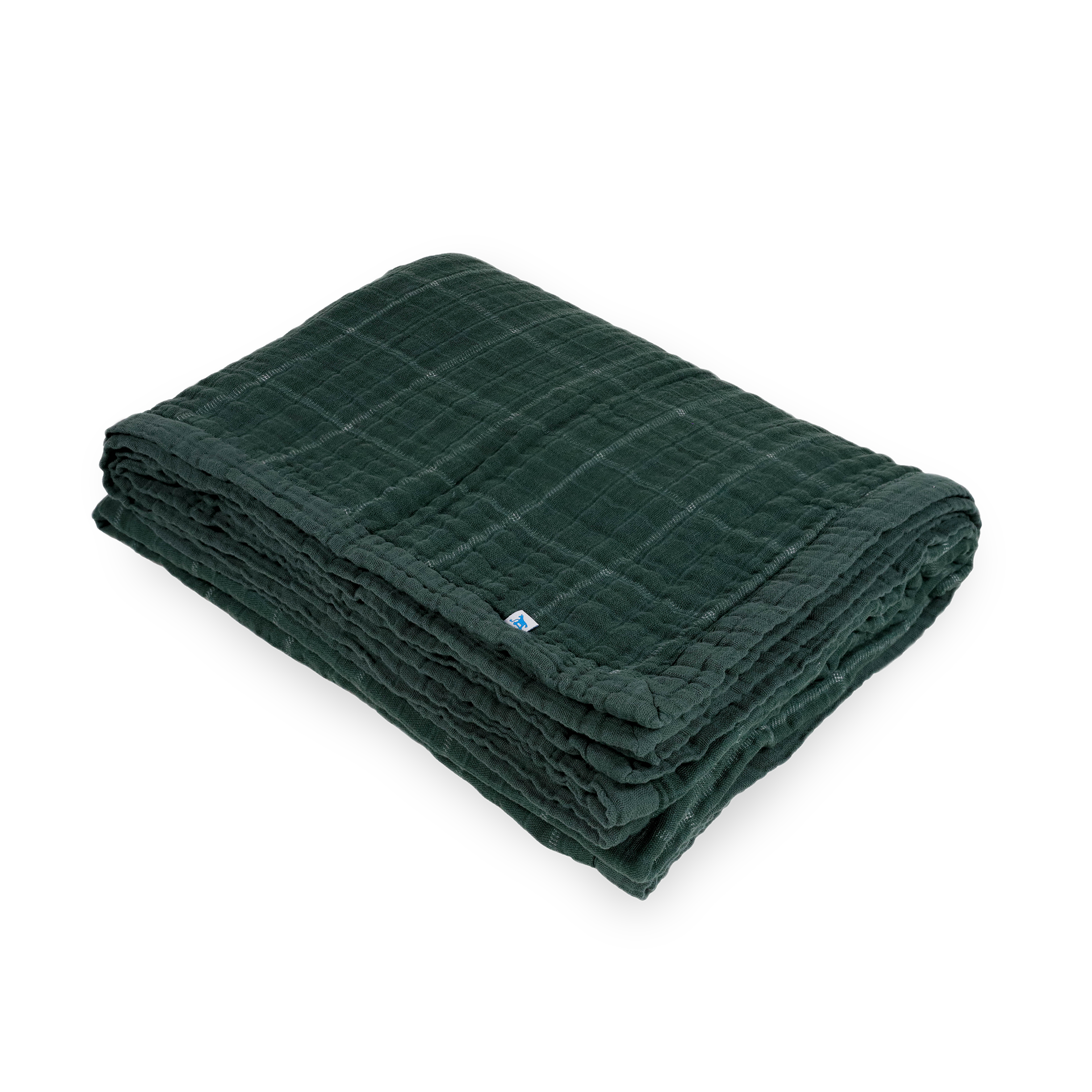 Cotton Muslin Quilted Throw - Evergreen Plaid
