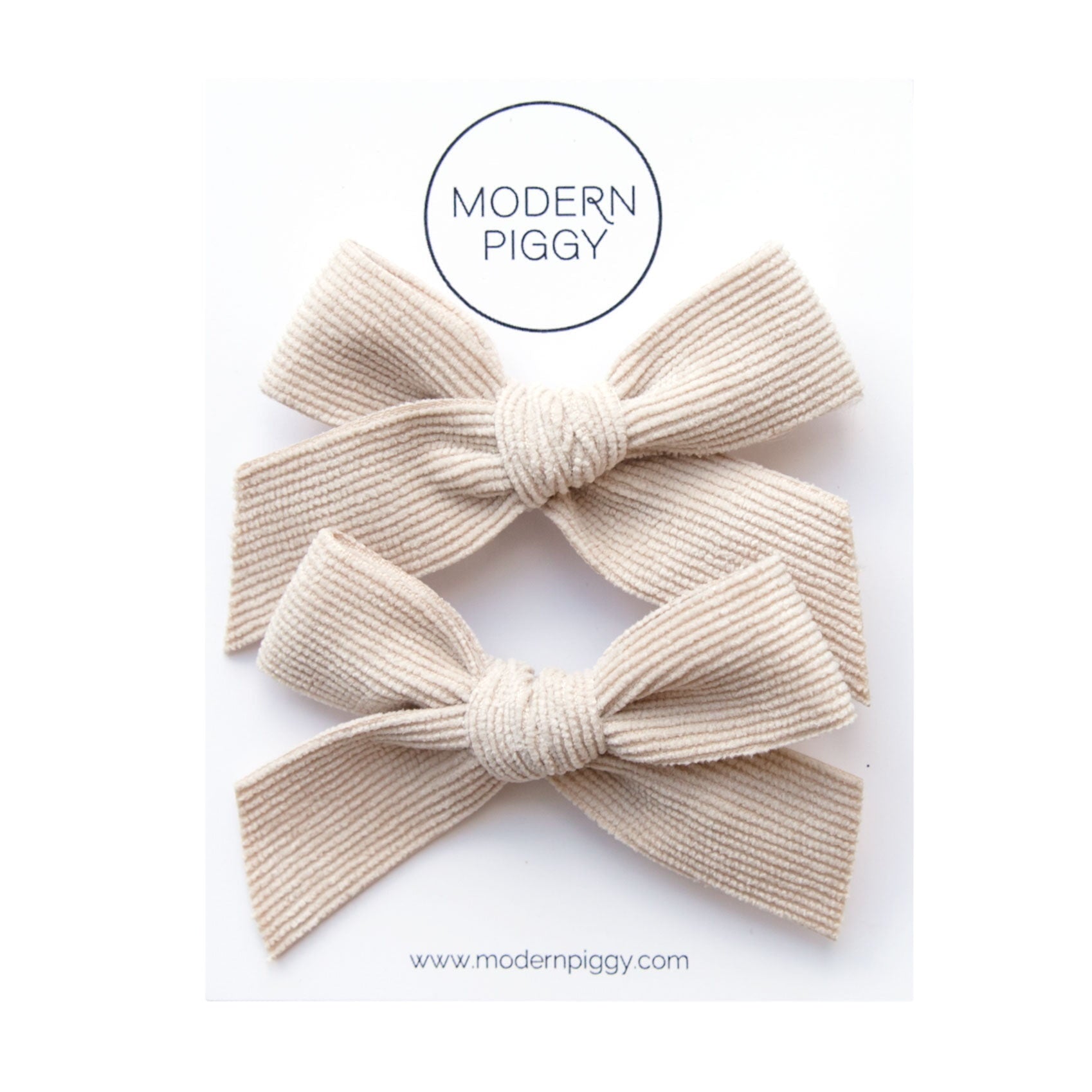 Cotton | Pigtail Set - Corduroy Ribbon Bow