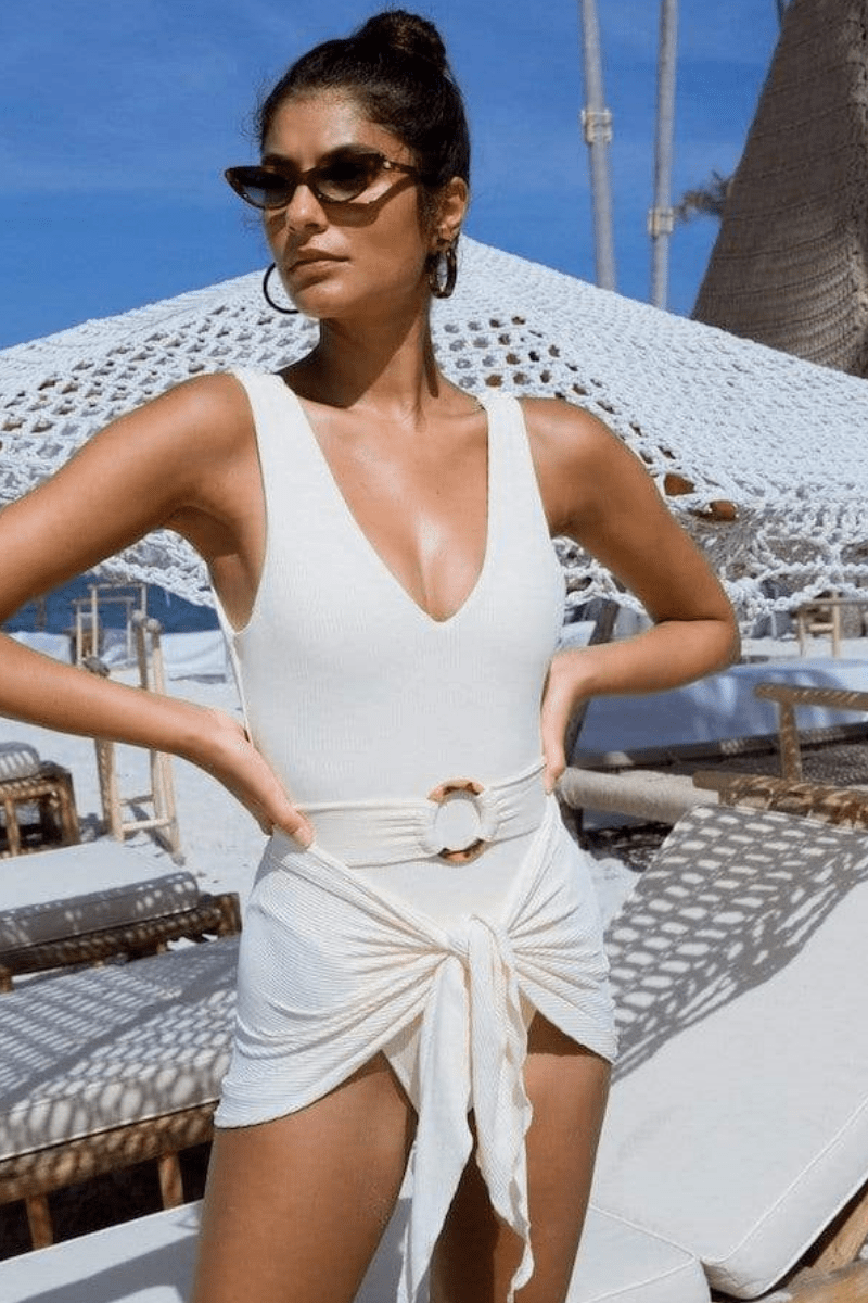 Cream Rib Kim One-piece