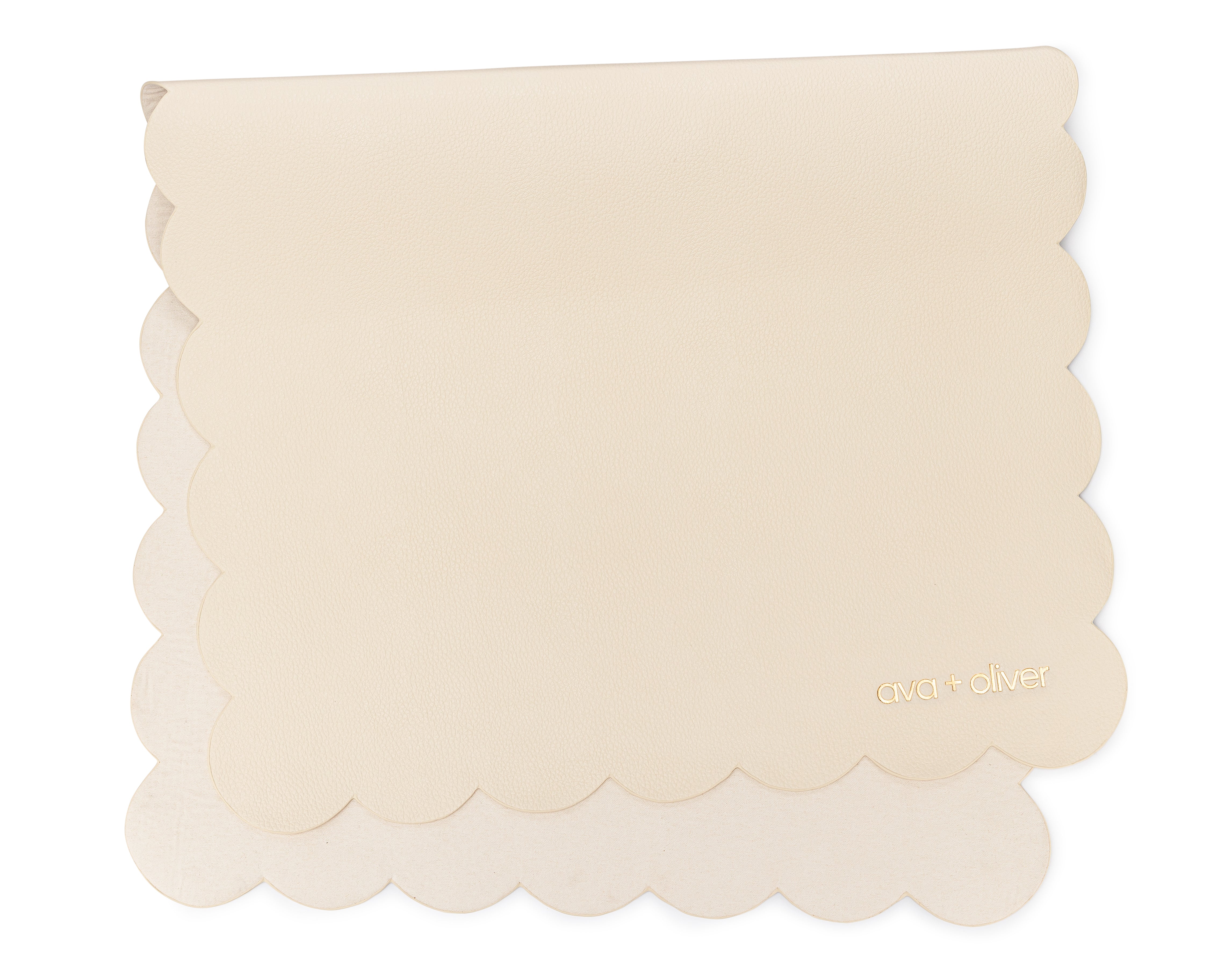 Vegan Leather Changing Mat | Cream Scallop