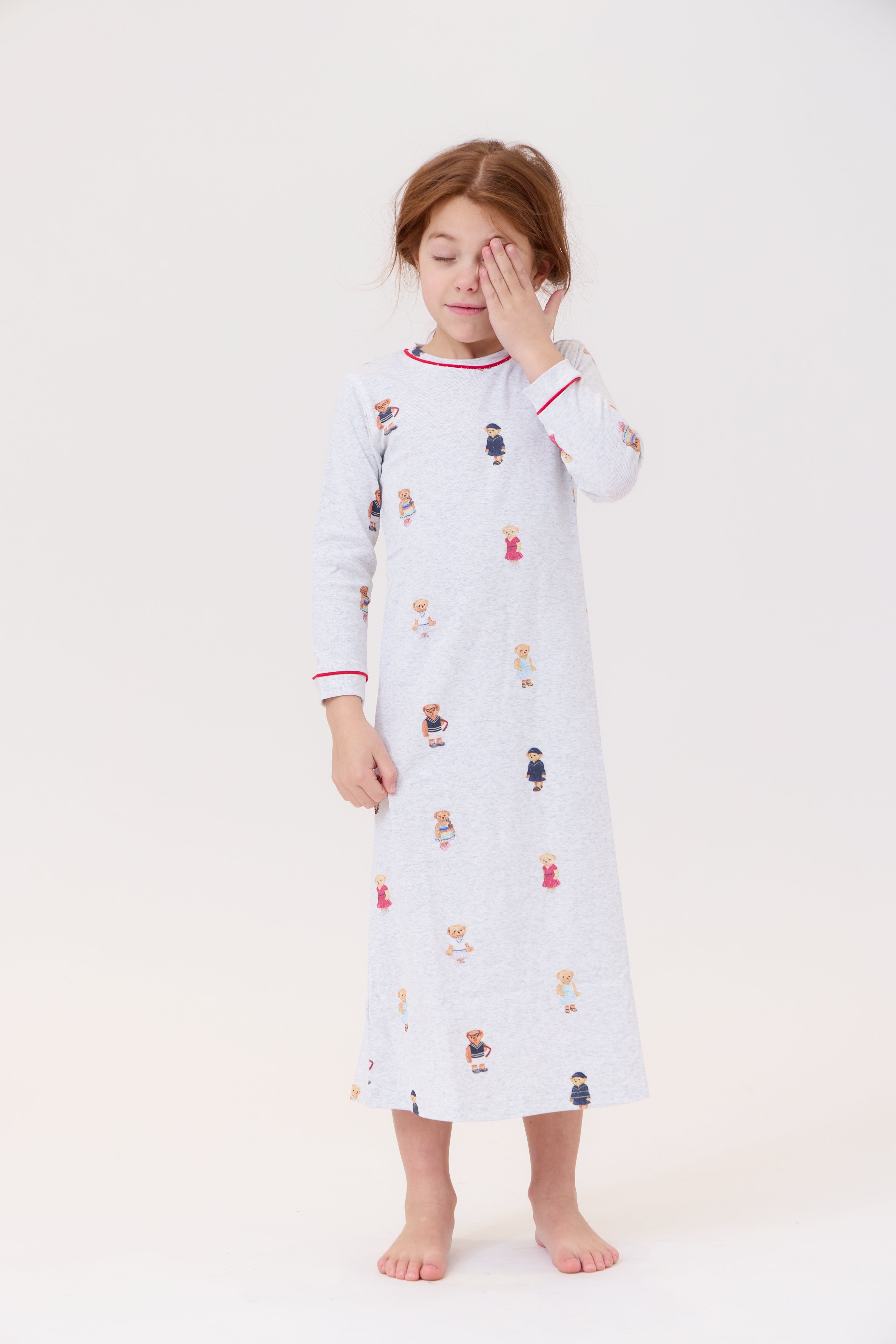 Teddy Nightgown - Grey/red