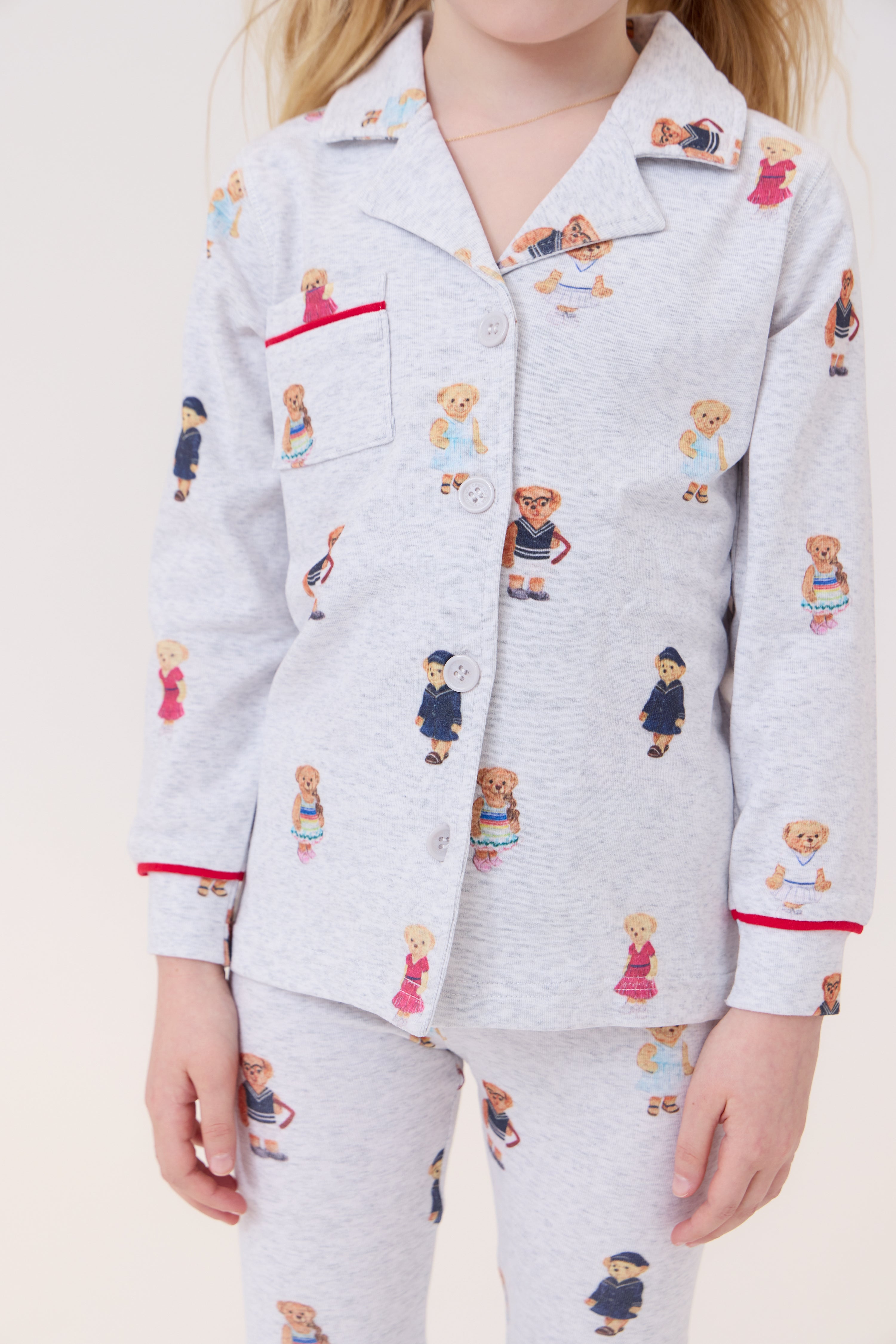 Crew Bear Grandpa Set - Grey/red