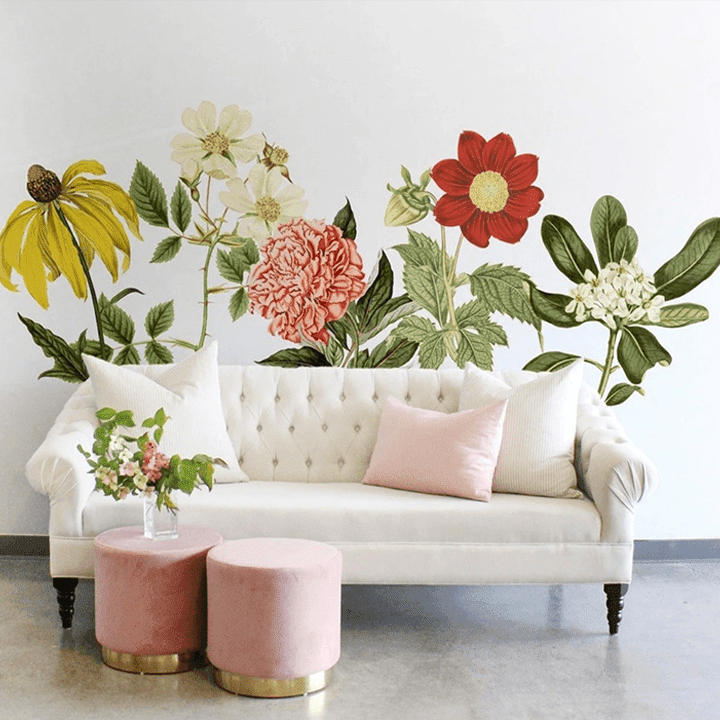 Crimson Dahlia Wall Decal