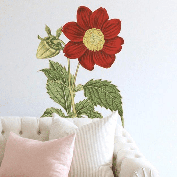 Crimson Dahlia Wall Decal