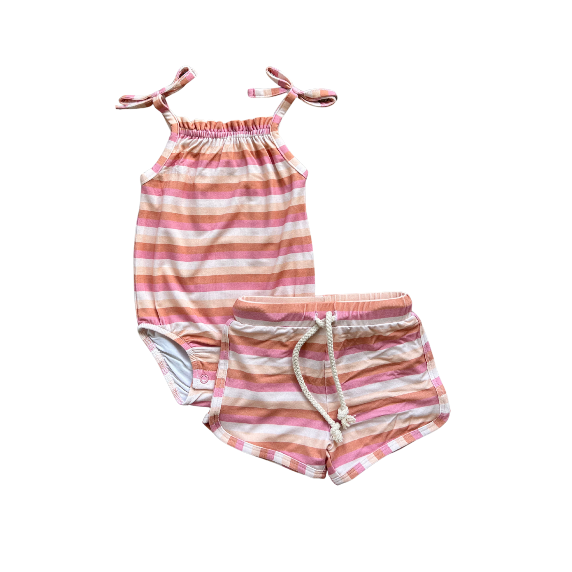 Tie Tank Bodysuit & Shorts Set