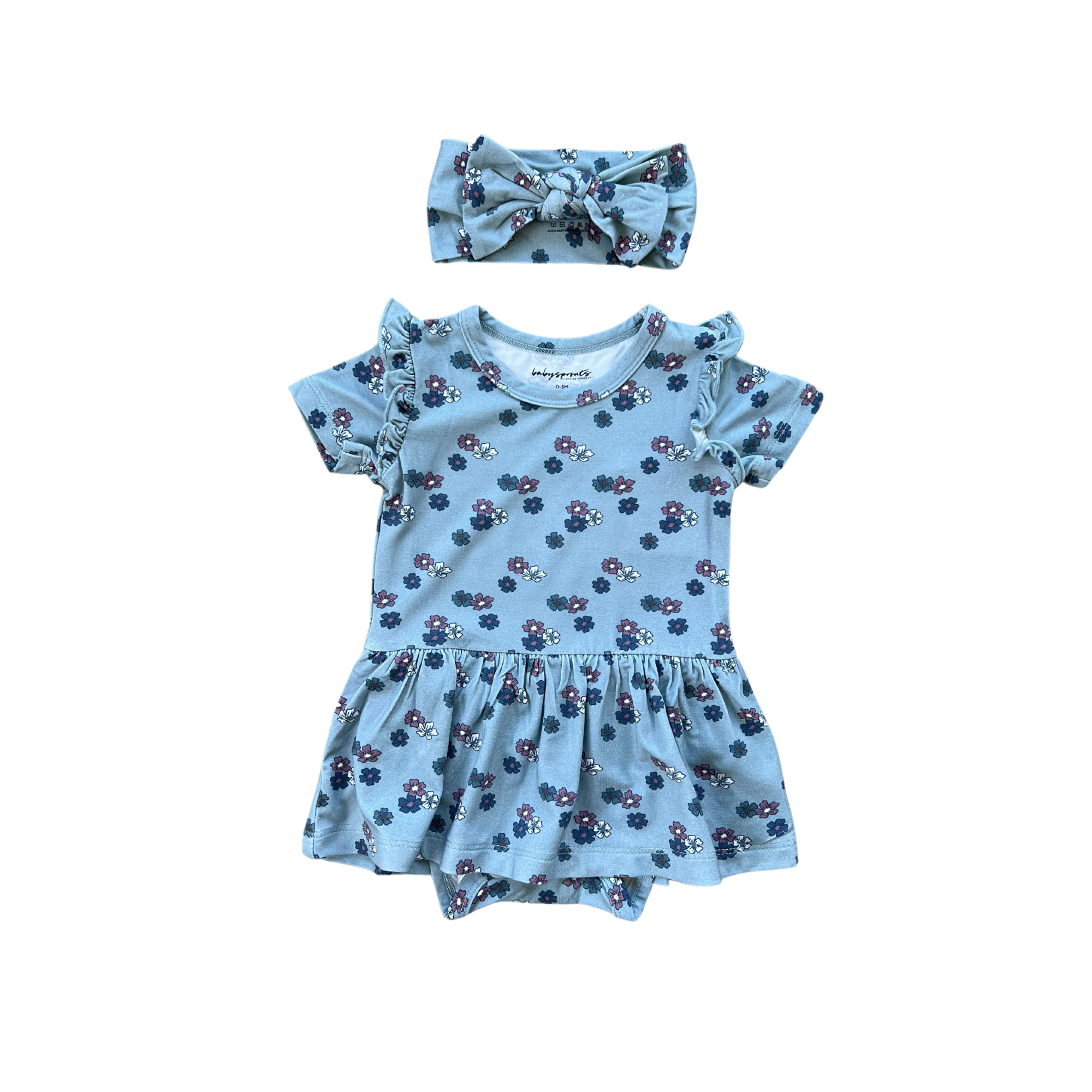 Girl's Short Sleeve Bodysuit Dress Set