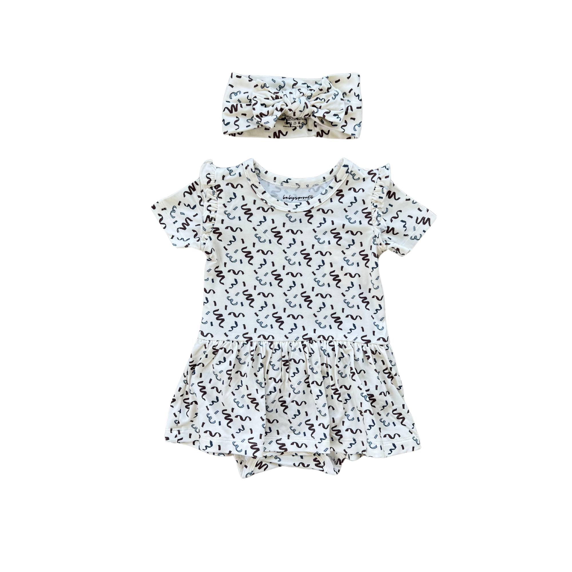 Girl's Short Sleeve Bodysuit Dress Set