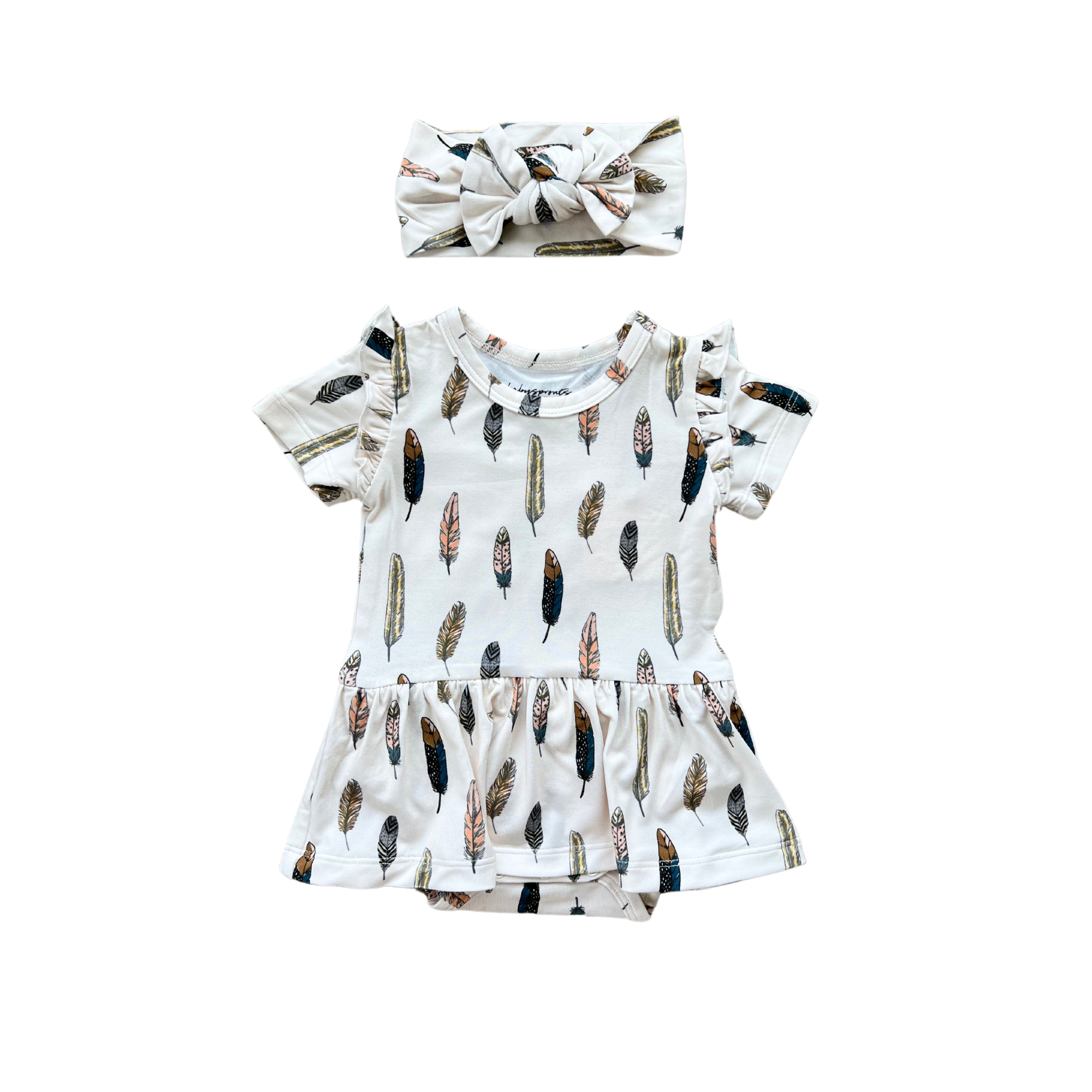Girl's Short Sleeve Bodysuit Dress Set