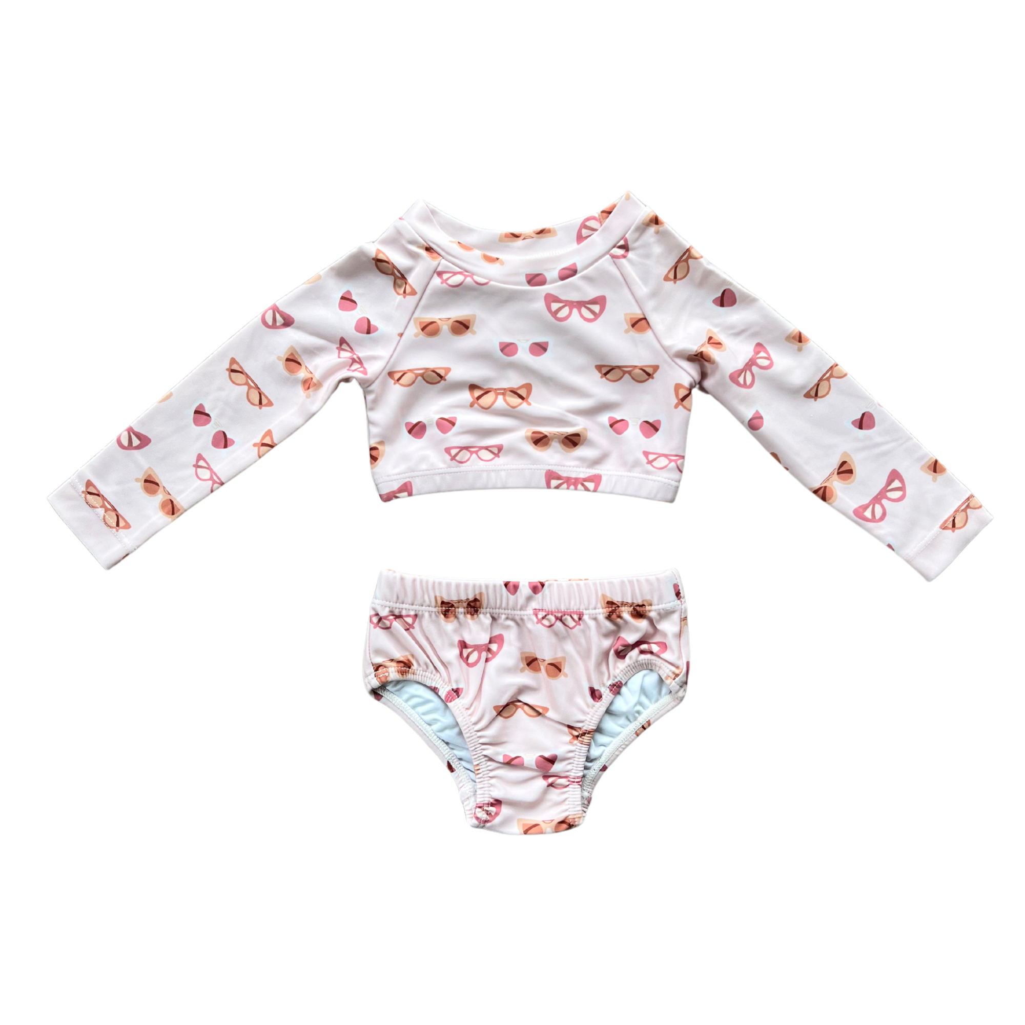Girl's Two-piece Crop Swim Set