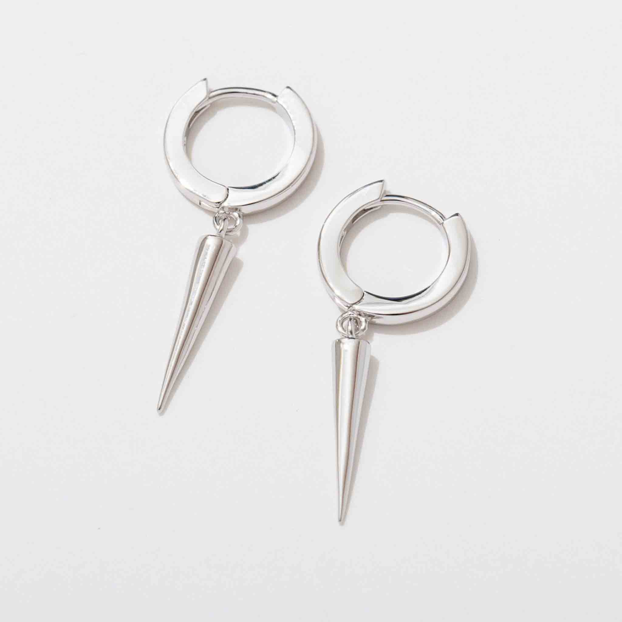 Spike Drop Huggie Hoops