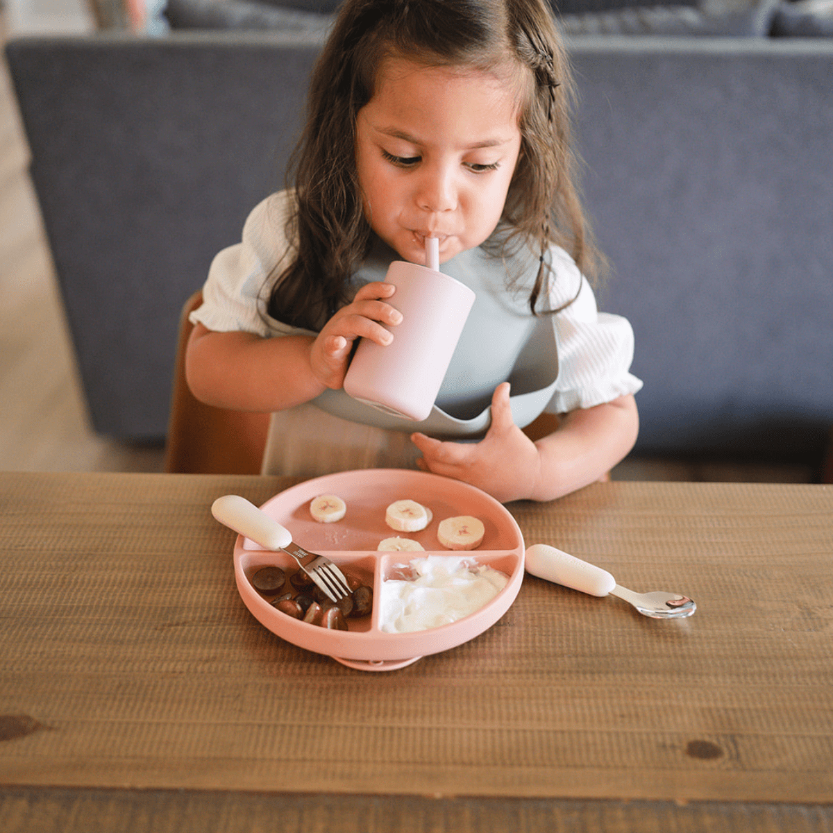 Silicone Cup With Lid + Straw