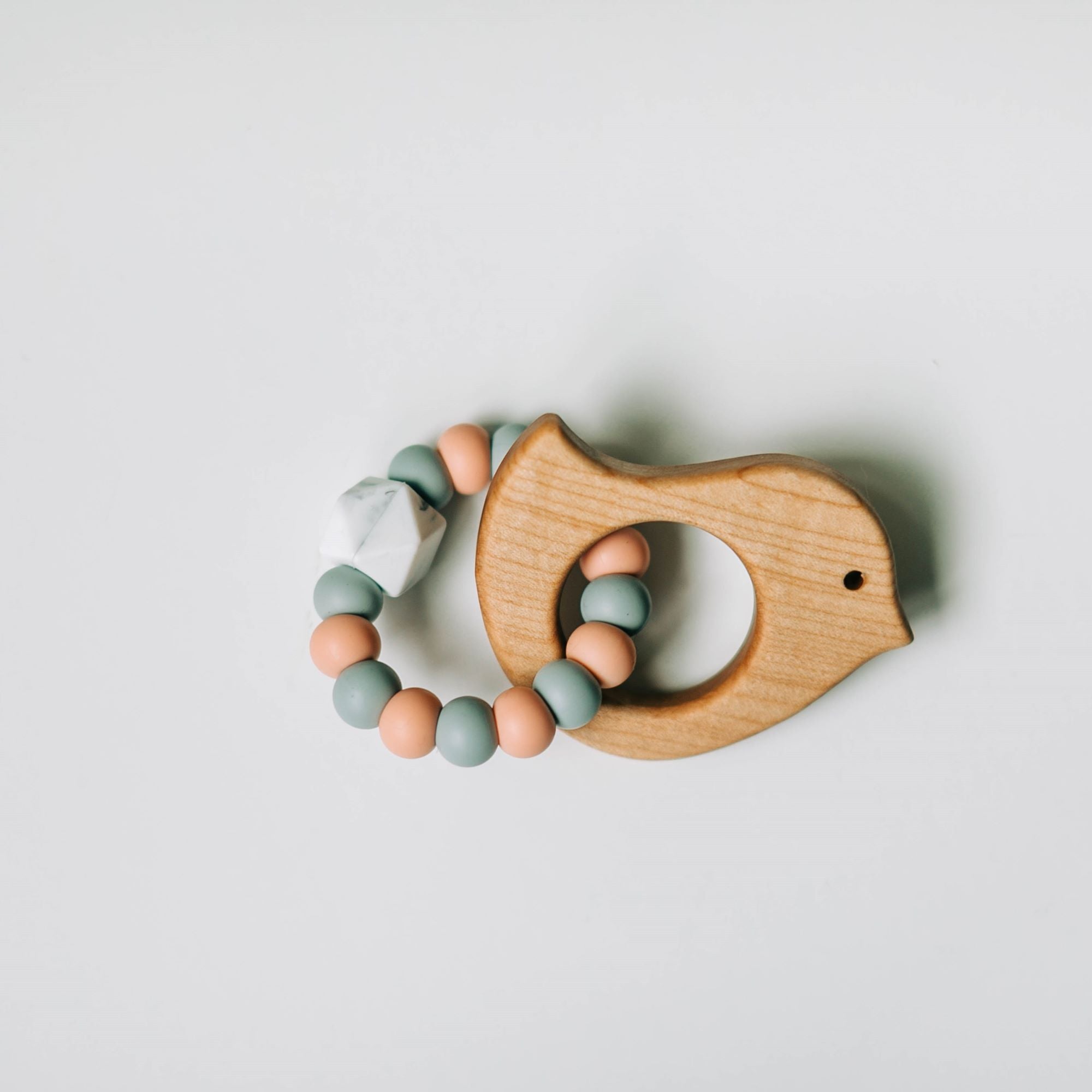Wooden Teether With Silicone Ring
